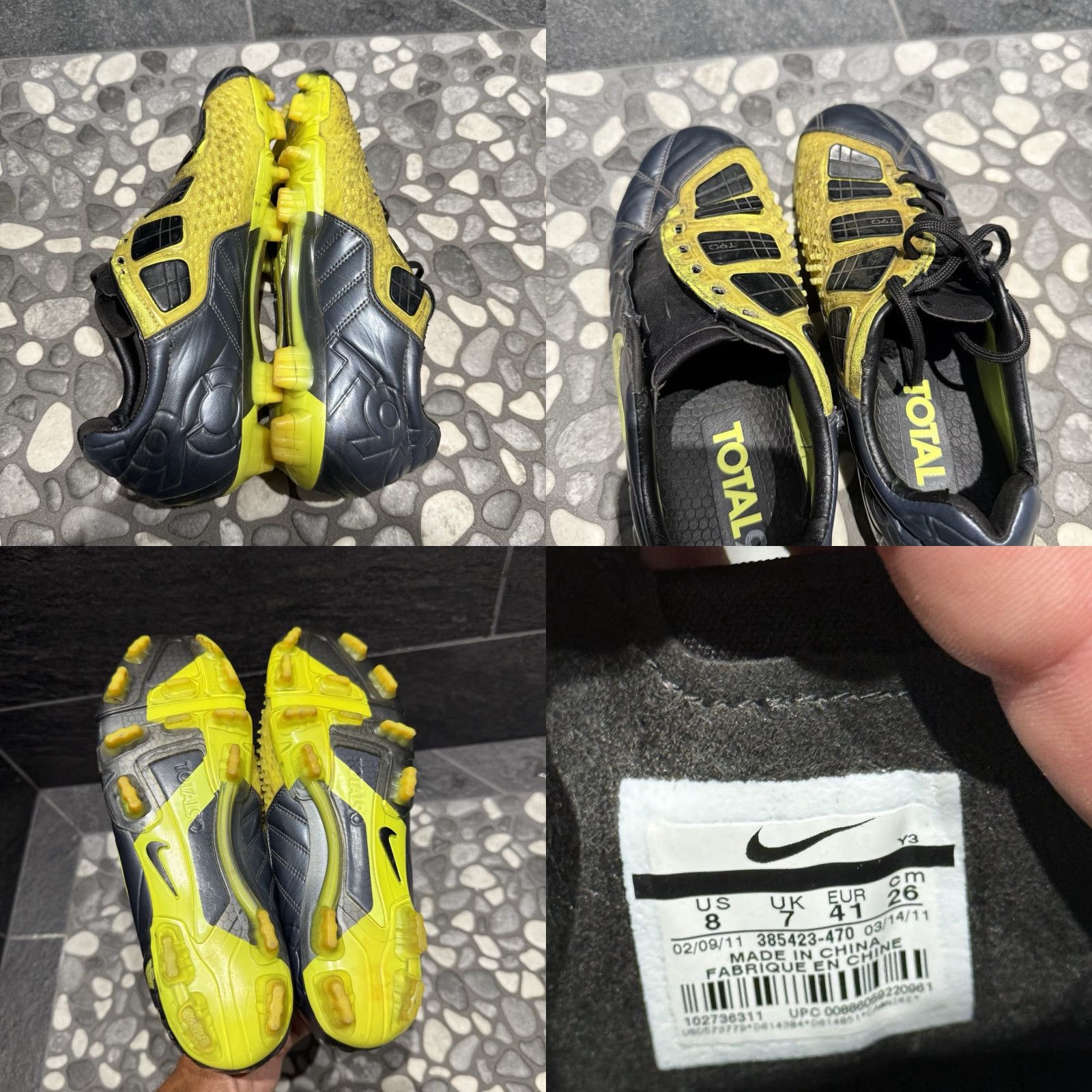 Nike Nike Total90 Laser lll FG 385423-470 Soccer Cleats Men US Size 8 Black Football Sneakers Nike Total 90 FG Cleats Men Size ONE SIZE - 8 Thumbnail