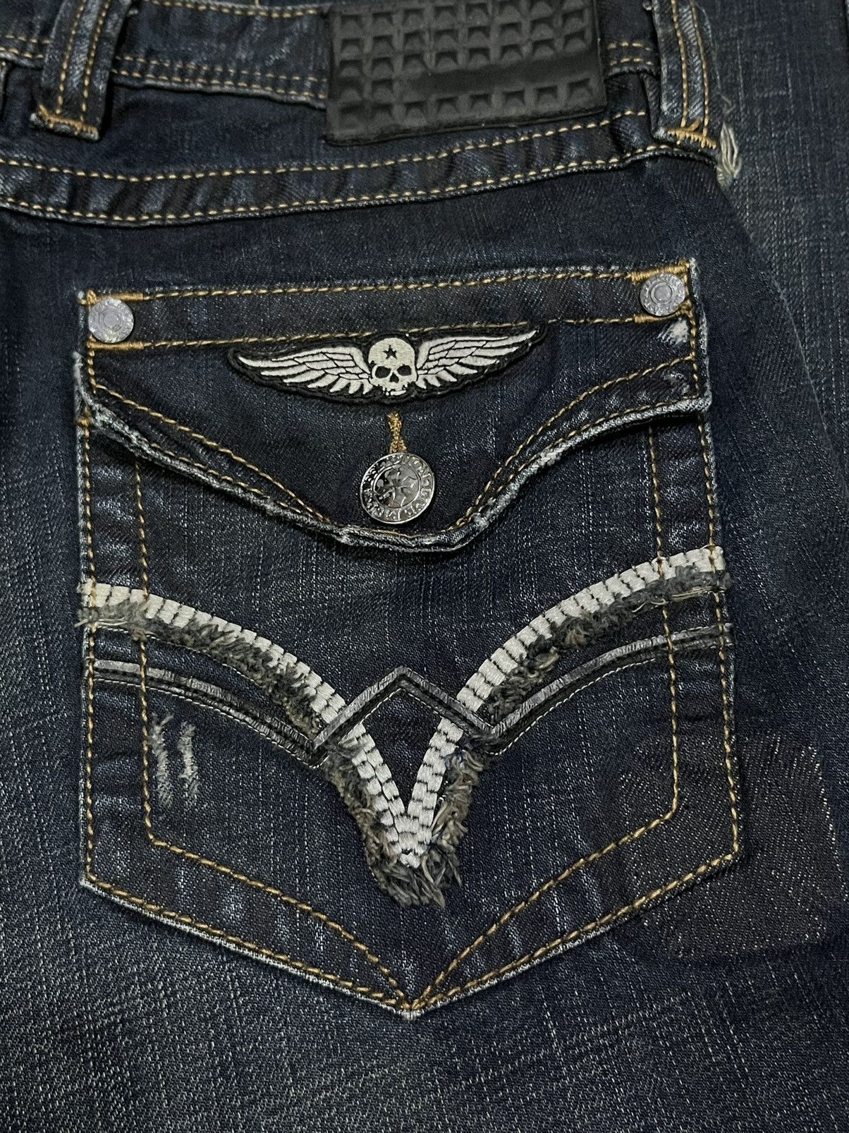 Affliction 💀AFFLICTION BLAKE RELAXED STRAIGHT SKULL LOST SOULS Ripped Size US 31 - 8 Thumbnail