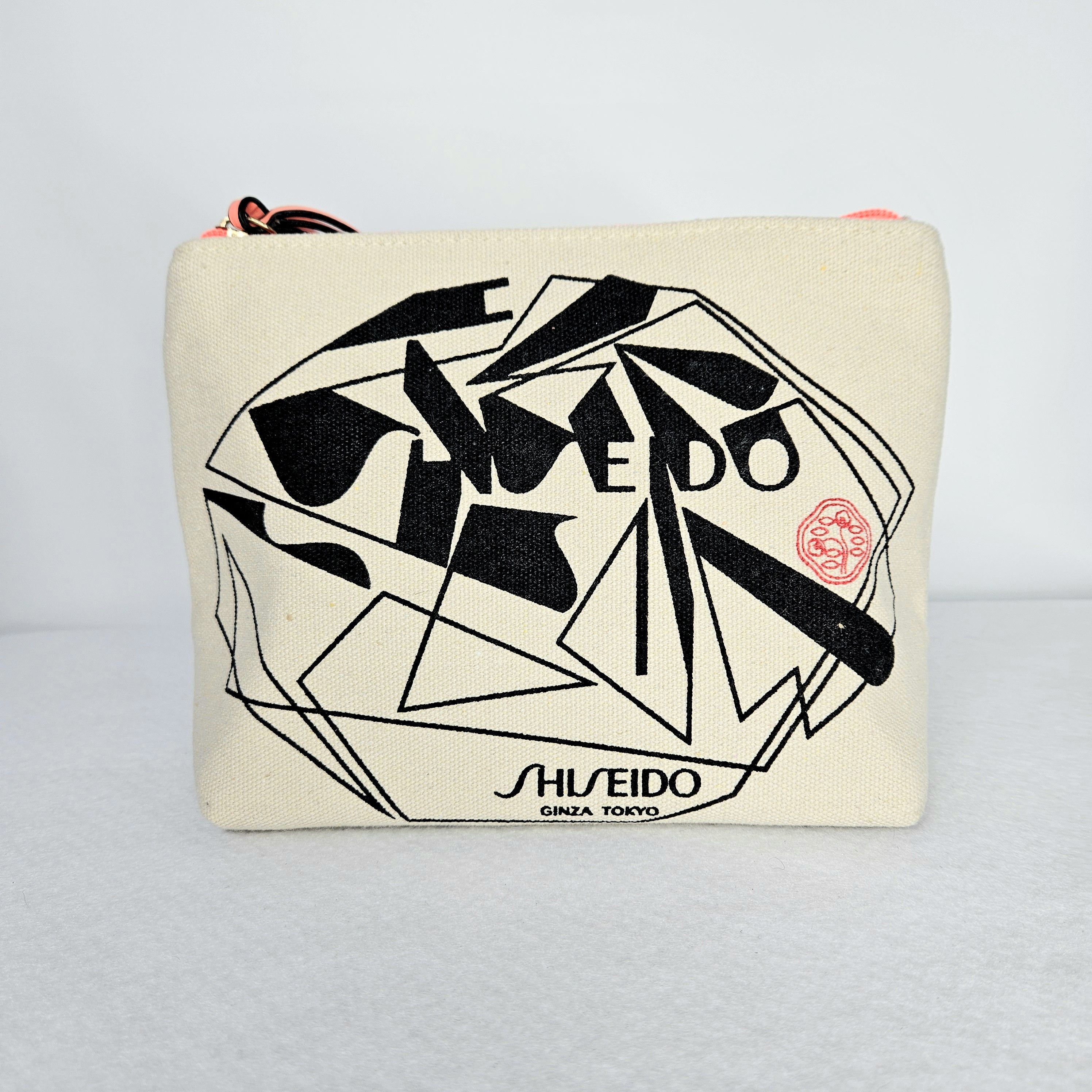 Other Shiseido 8x7x3.5" Cosmetics Bag Cotton Canvas Zipper Lined Size ONE SIZE - 4 Thumbnail