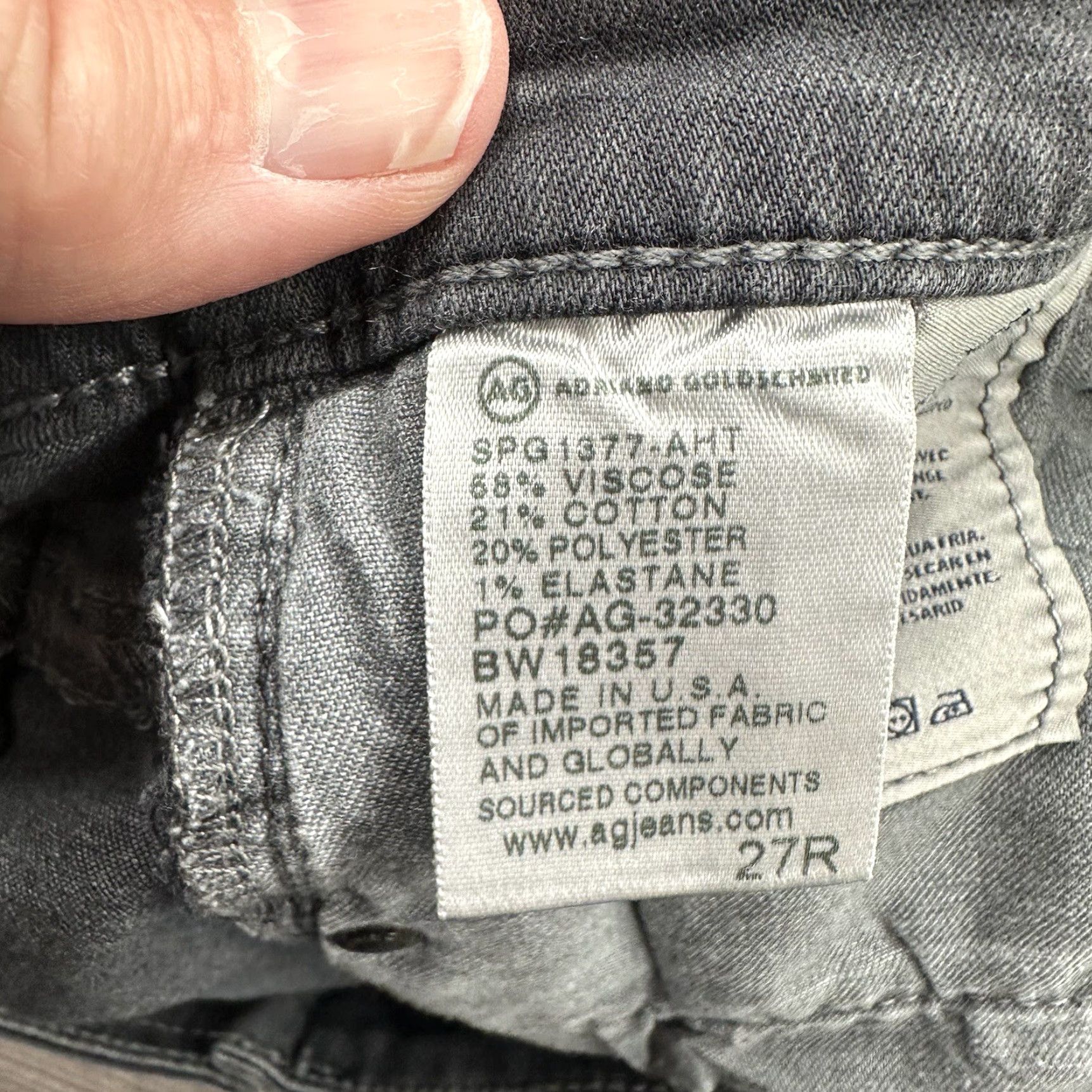 Vintage Adriano Goldschmied AG Stevie Jeans Women 27R Slim Mid Rise Gray Visoce Ankle Modern Bohemian USA 27 Womens Jeans Size 27" / US 4 / IT 40 - 5 Thumbnail