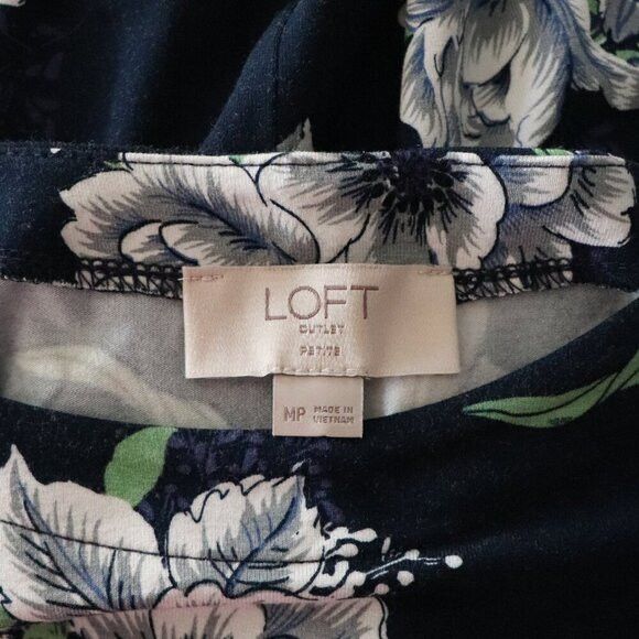 Loft Loft Women's MP Blue Midi Stretch Crewneck Dress Size ONE SIZE - 6 Thumbnail
