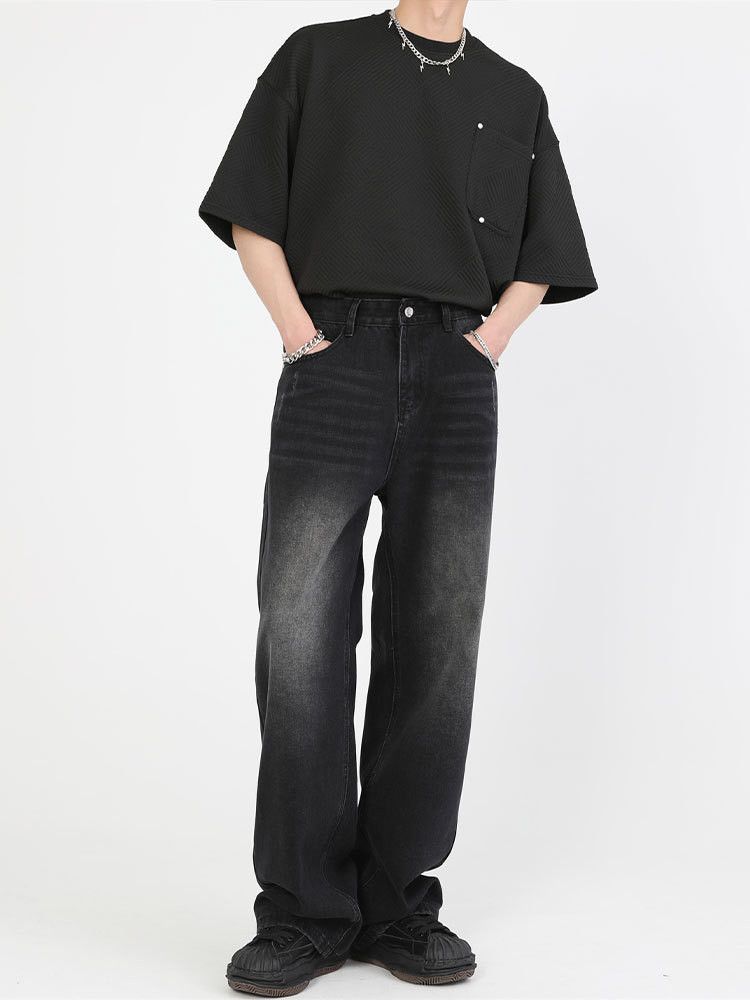 Japanese Brand Washed distressed straight leg loose retro casual jeans Size US 32 / EU 48 - 4 Thumbnail