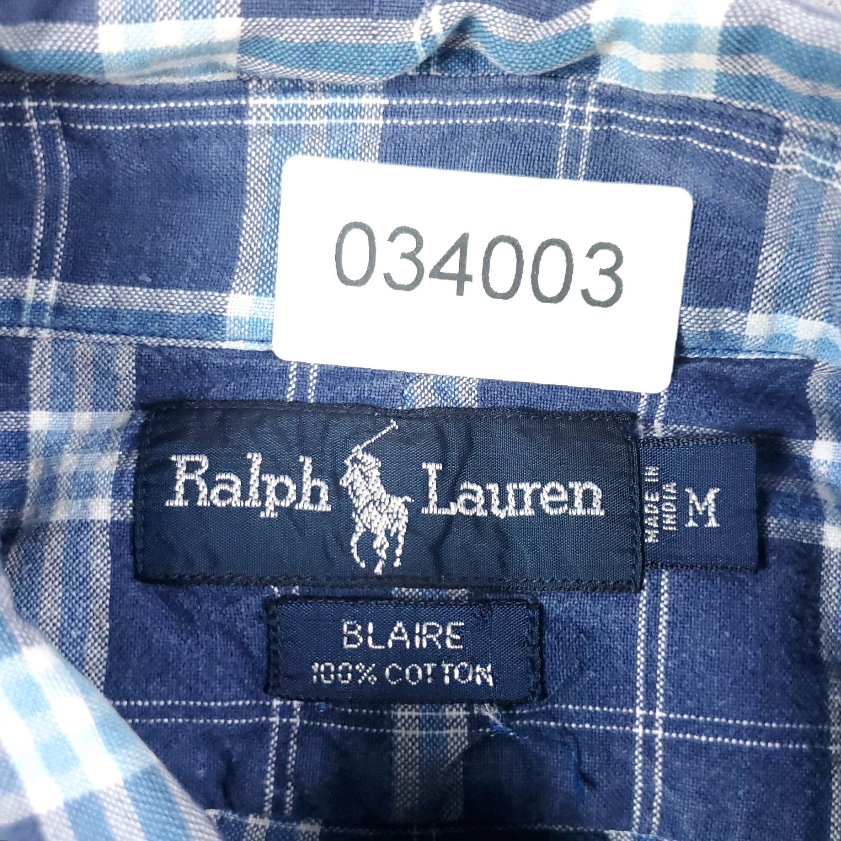 Ralph Lauren Ralph Lauren Shirt Mens Medium Blue Plaid Button-Up Long Sleeve Polo Button-Down Collar Size US M / EU 48-50 / 2 - 7 Thumbnail