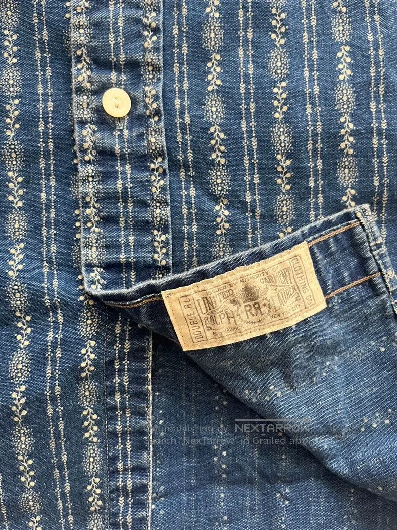 RRL Ralph Lauren RRL Ralph Lauren Classic vintage wheat ear flower blue dye Size US XS / EU 42 / 0 - 5 Thumbnail