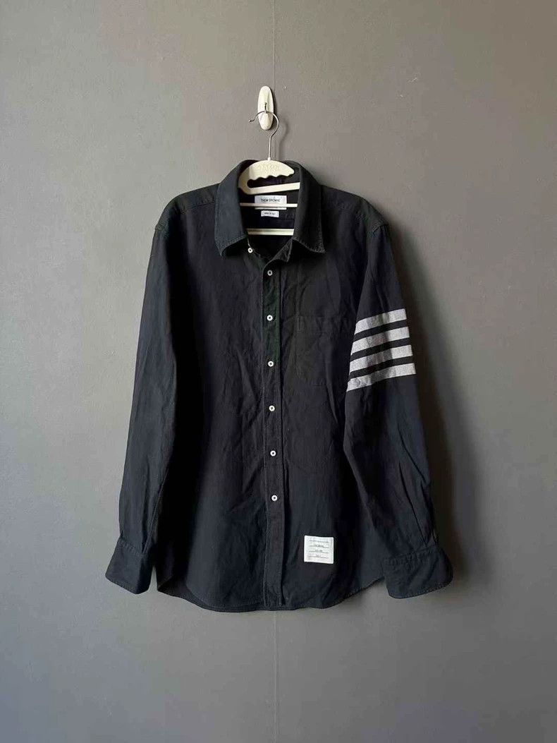 Thom Browne Black Sleeve Stripe Shirt-dmc