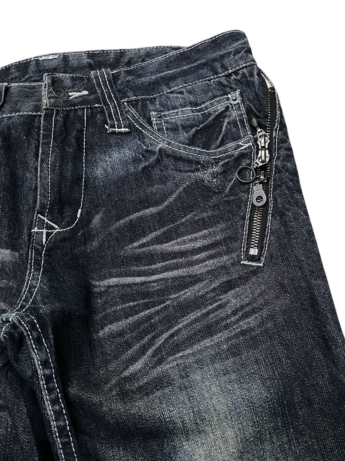 If Six Was Nine × Le Grande Bleu (L.G.B.) × semanticdesign Semantic Design Japan Multi Zipper Slant Pocket Flared Jeans Size US 30 / EU 46 - 7 Thumbnail