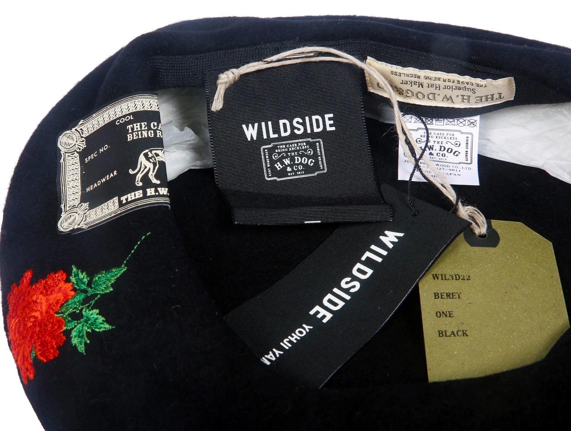 Other H.W. Dog × Wildside Peony Embroidery Wool Beret Size ONE SIZE - 9 Thumbnail
