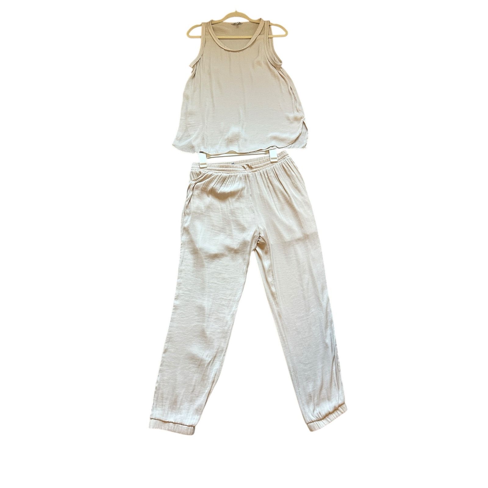 Other Naked Zebra Beige Round Neck Sleeveless Drawstring Joggers Size 28" / US 6 / IT 42 - 5 Thumbnail