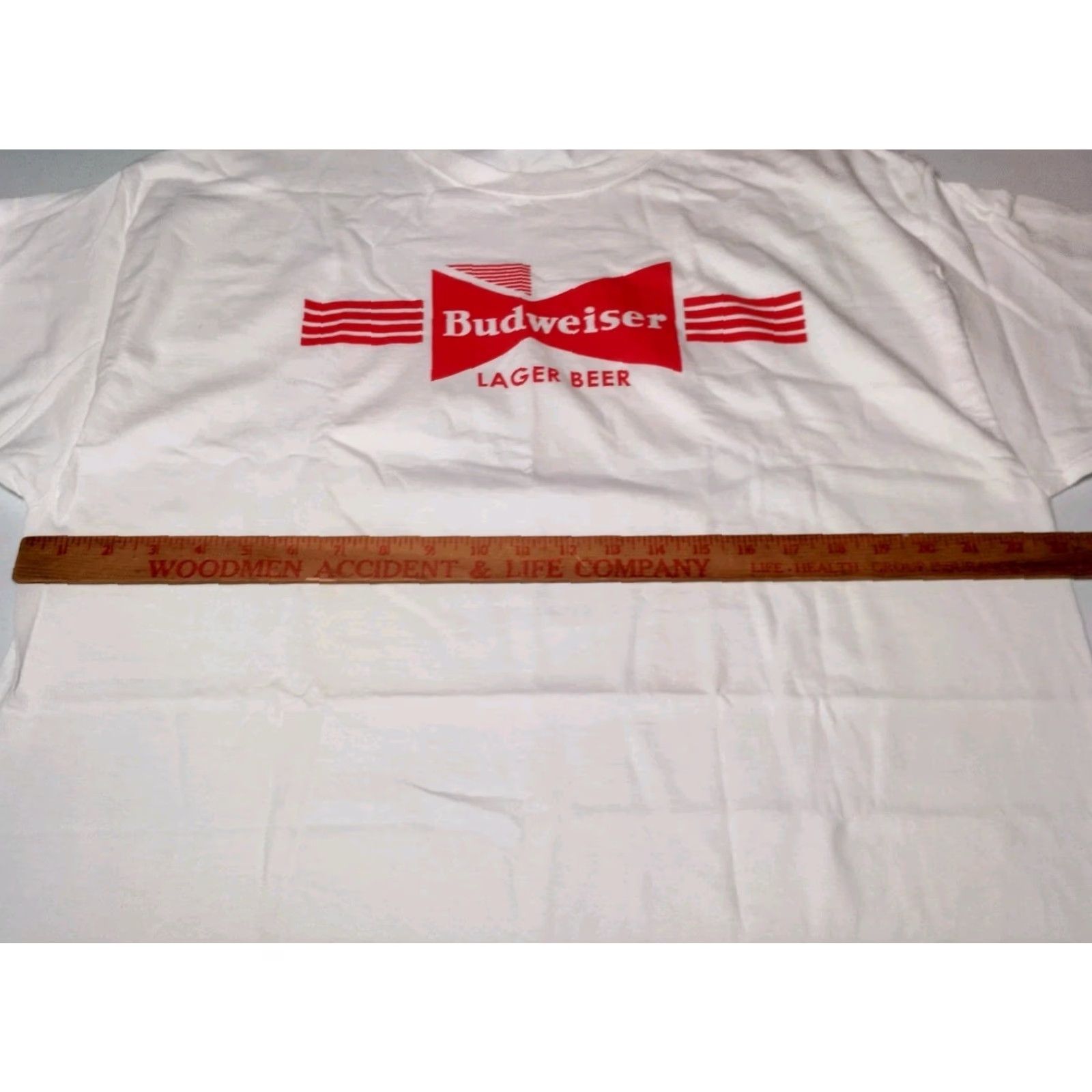 Hanes VINTAGE Budweiser Lager Beer Shirt Men XL White Red Graphic Promo READ Size US XL / EU 56 / 4 - 5 Thumbnail