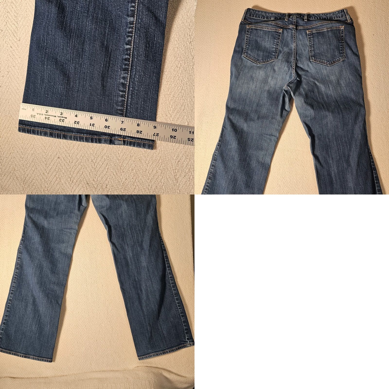Eddie Bauer Eddie Bauer Jeans Women 16 Blue Dark Wash Straight 5-Pocket Denim Natural Fit Size 38" / US 16 / IT 52 - 8 Thumbnail