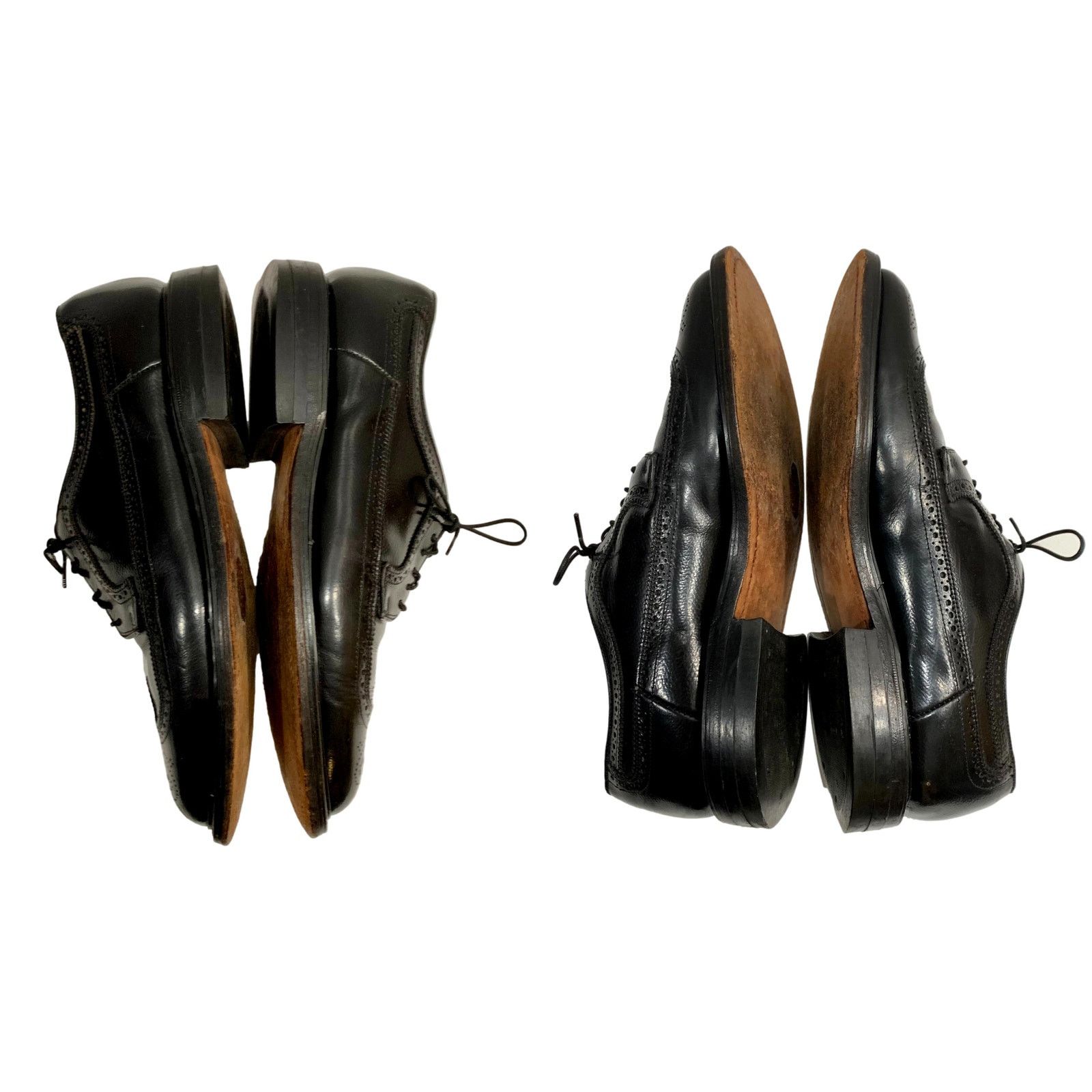 Genuine Leather × Vintage Vintage Hanover Black Leather Wingtips Longwings | 9.5 EEE Size US 9.5 / EU 42-43 - 7 Thumbnail