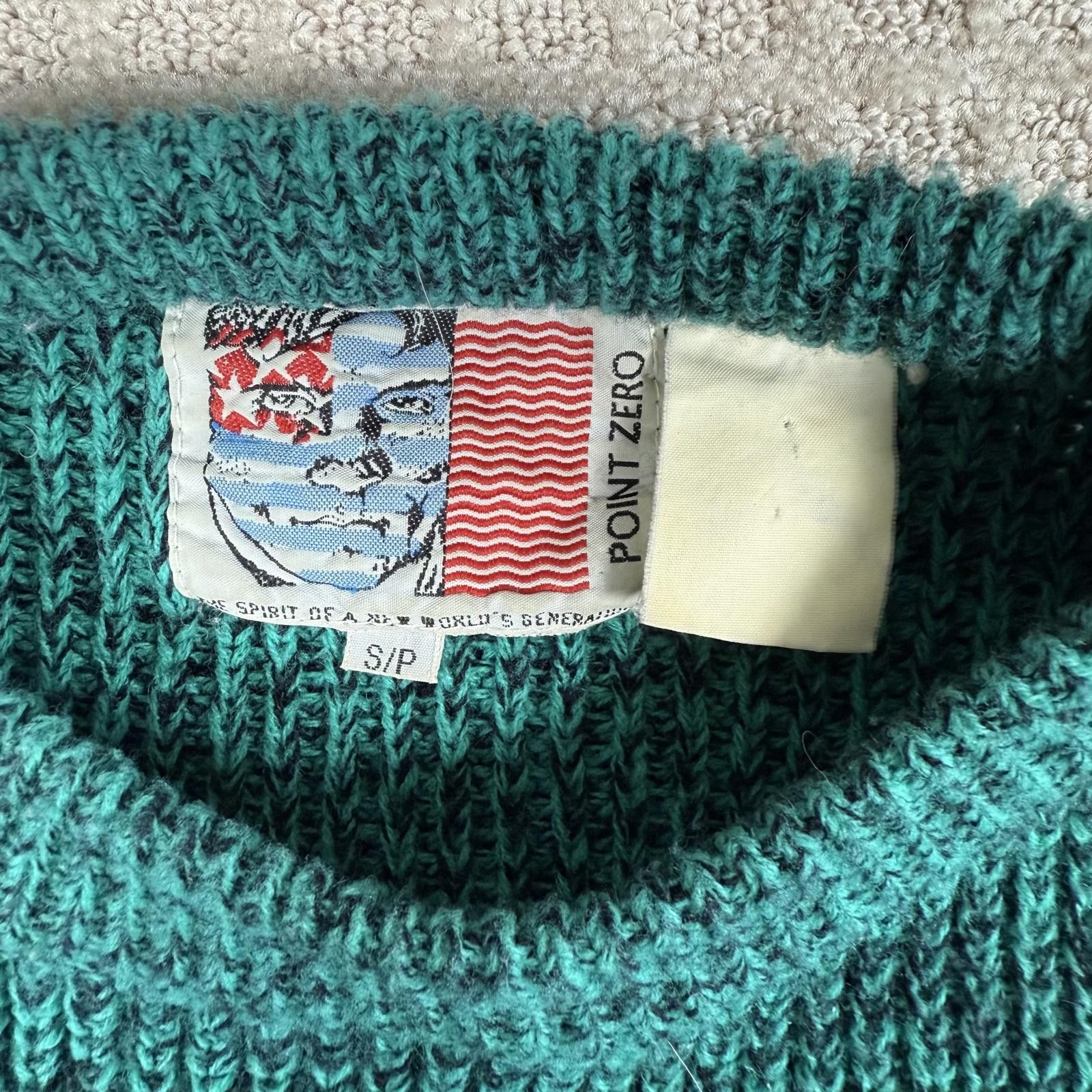 Point Zero Vintage Point Zero Knit Sweater Teal Mens Small Size US S / EU 44-46 / 1 - 2 Thumbnail