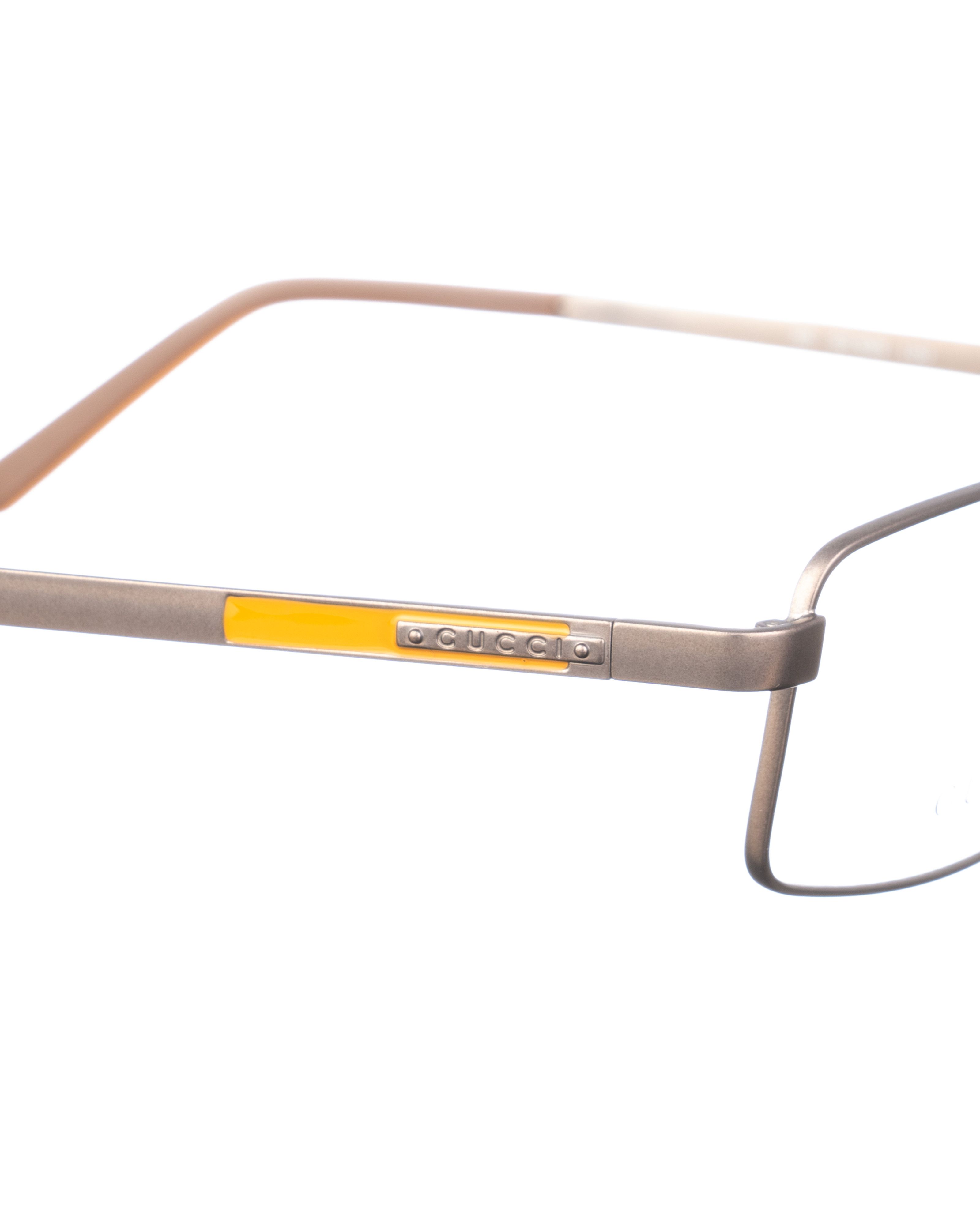 Gucci Gucci 00s Mustard and Silver Thin Glasses Size ONE SIZE - 1 Thumbnail