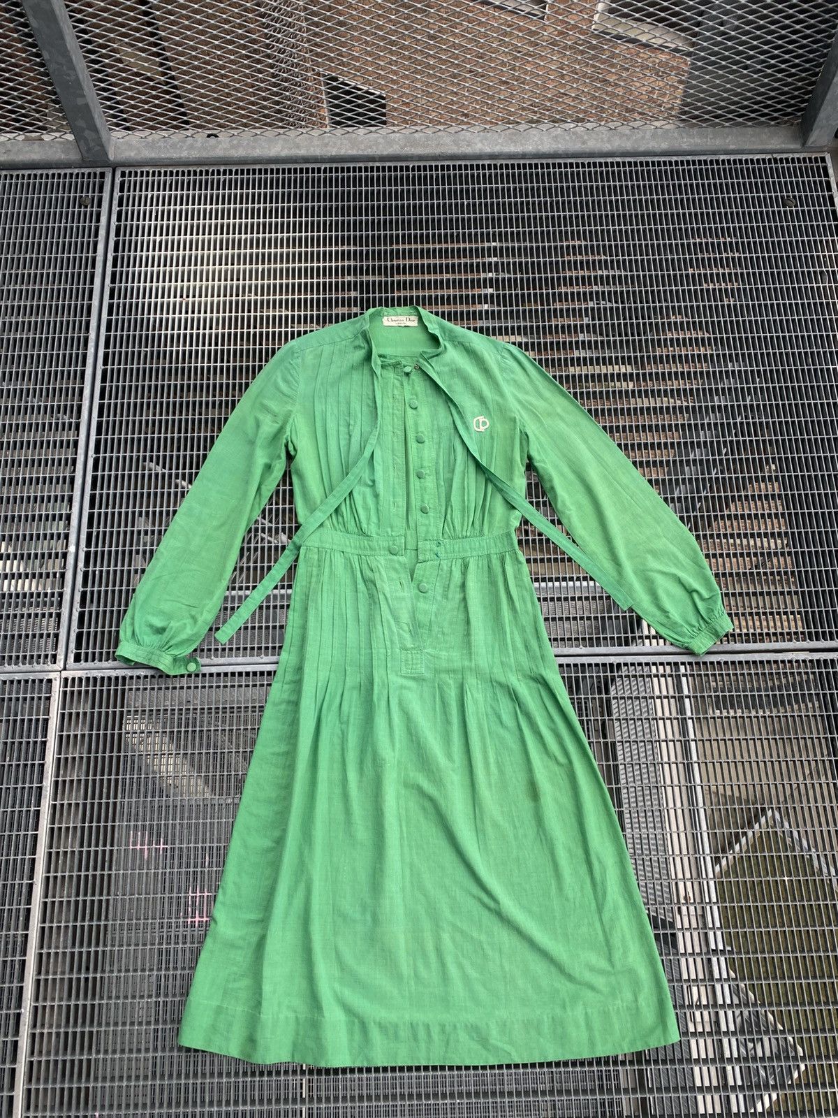 Christian Dior Monsieur Vintage 80s Christian Dior London CD Logo Cotton Dress Size M / US 6-8 / IT 42-44 - 1 Thumbnail