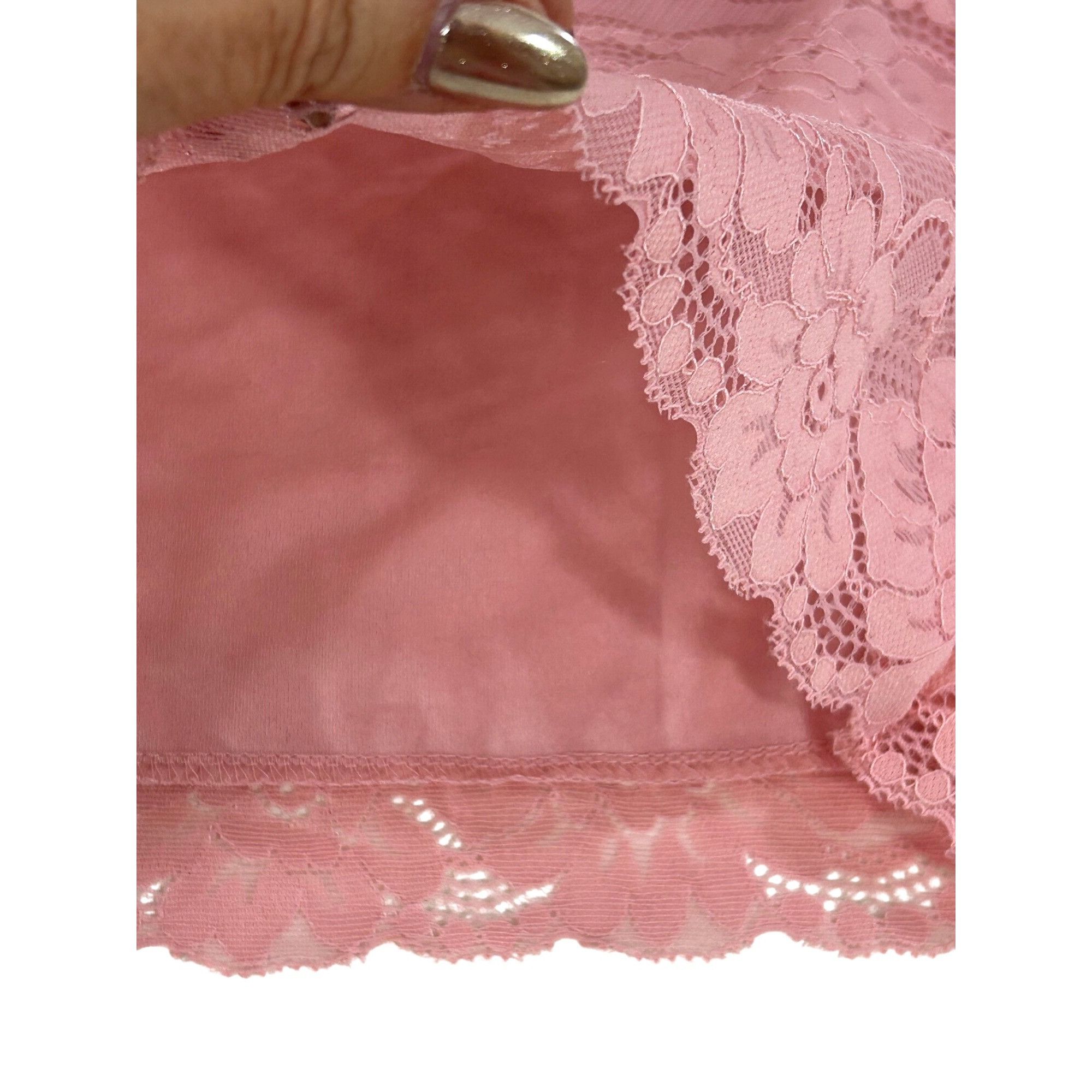 Other Mock Neck Pink Floral Lace Top S Juniors Long Sleeve Dressy Size S / US 4 / IT 40 - 20 Thumbnail