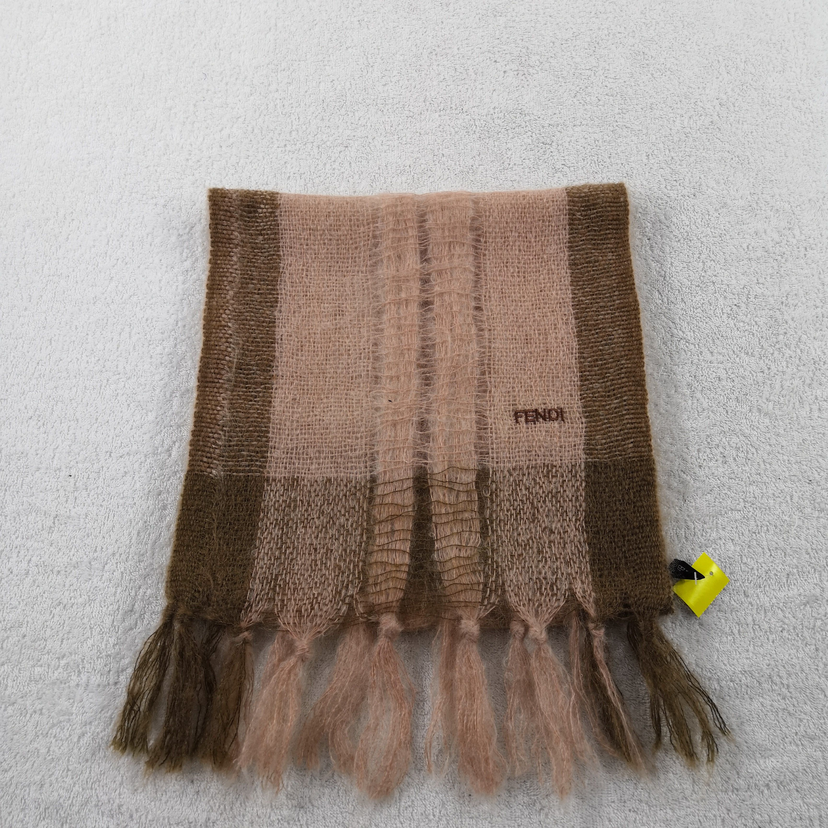 Japanese Brand Vintage Fendi Scarf Plaid Zucca Muffler Mohair Scarves . Size ONE SIZE - 3 Thumbnail