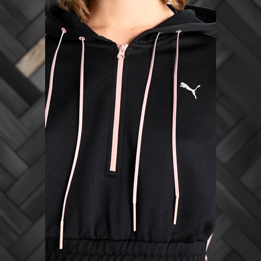 Puma Puma Women’s Cropped Hoodie Jacket Black Pink Zip Up Long Sleeve Size M Size M / US 6-8 / IT 42-44 - 1 Thumbnail