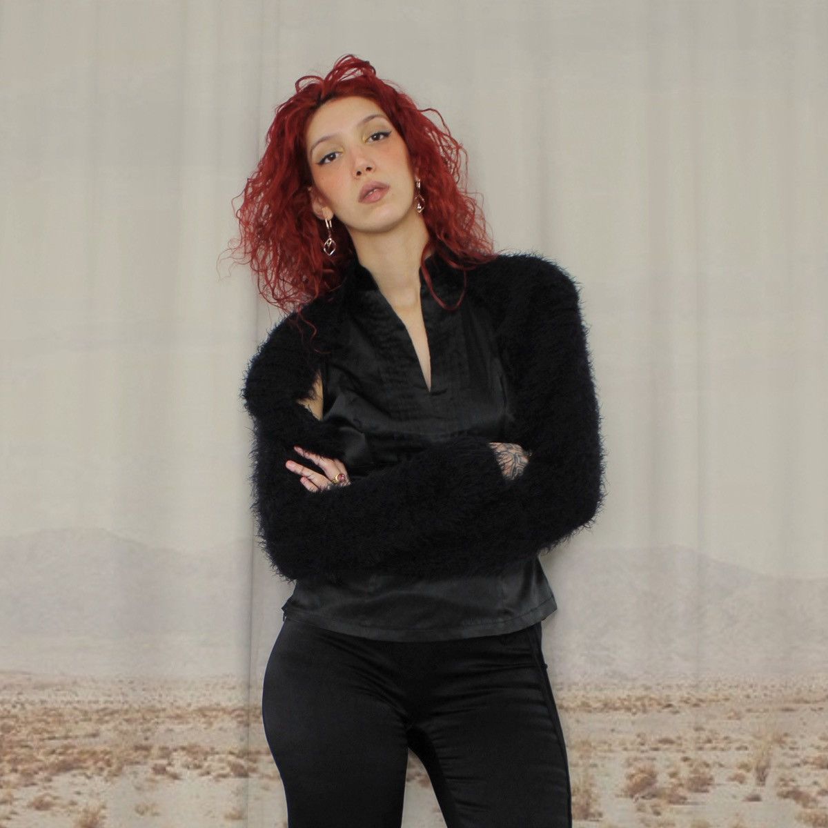Other 🎼BLACK FURRY SHRUG🎼 Size L / US 10 / IT 46 - 1 Thumbnail