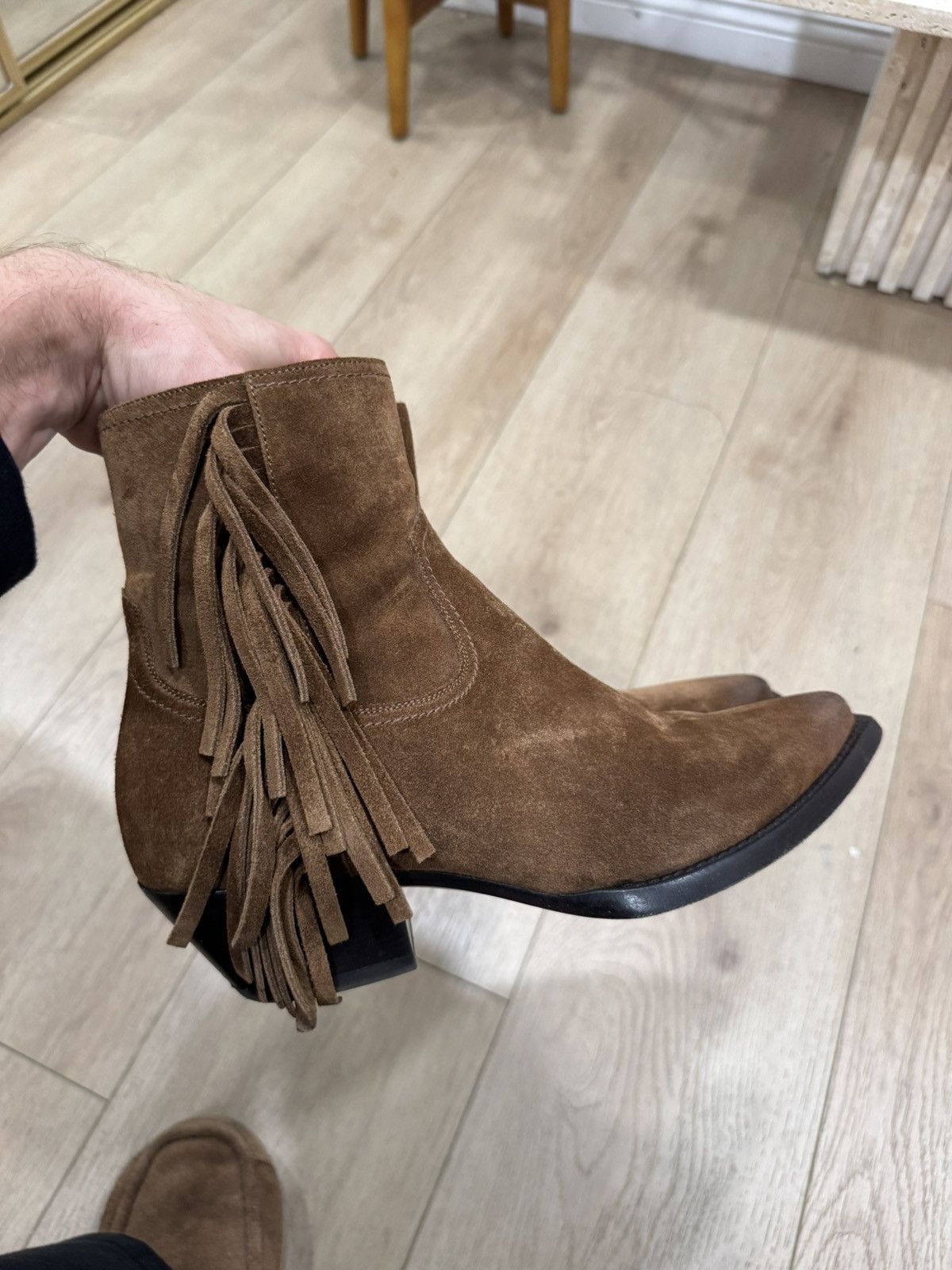 Suede fringe lukas boots