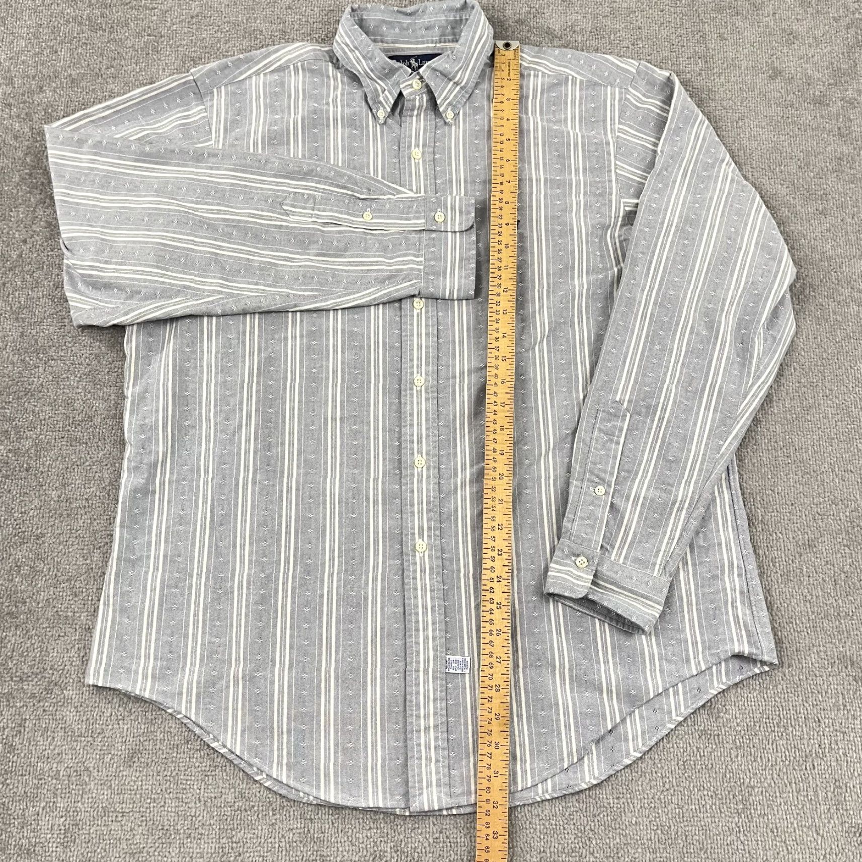 Ralph Lauren VTG Ralph Lauren Shirt Men XL Blue White Striped Button-Down Classic 90s Patterned Preshop? Size US XL / EU 56 / 4 - 5 Thumbnail