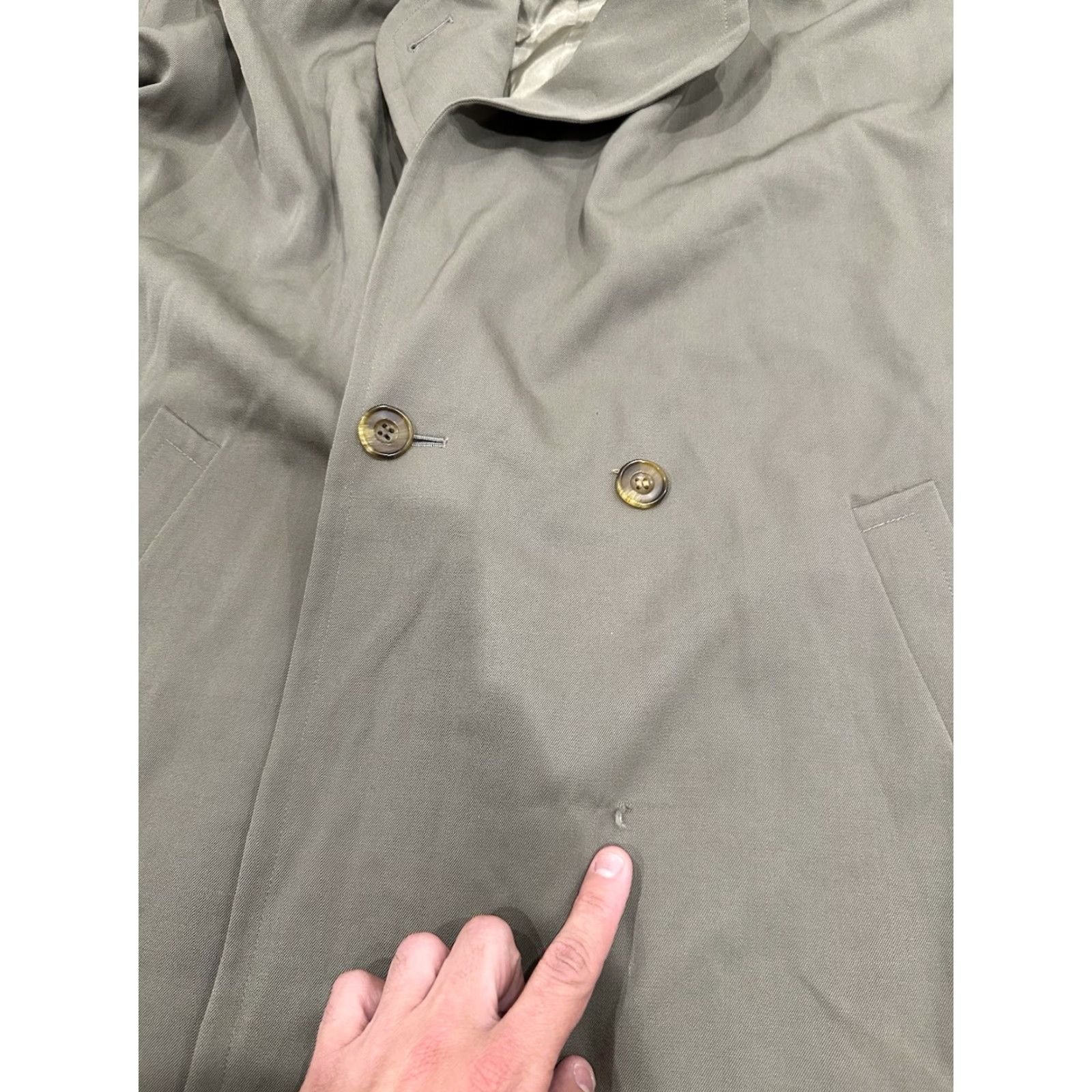 Aquascutum VINTAGE Aquascutum Trench Coat Women Green Belted Long Wool Jacket 10 Regular Beige Size L / US 10 / IT 46 - 5 Thumbnail