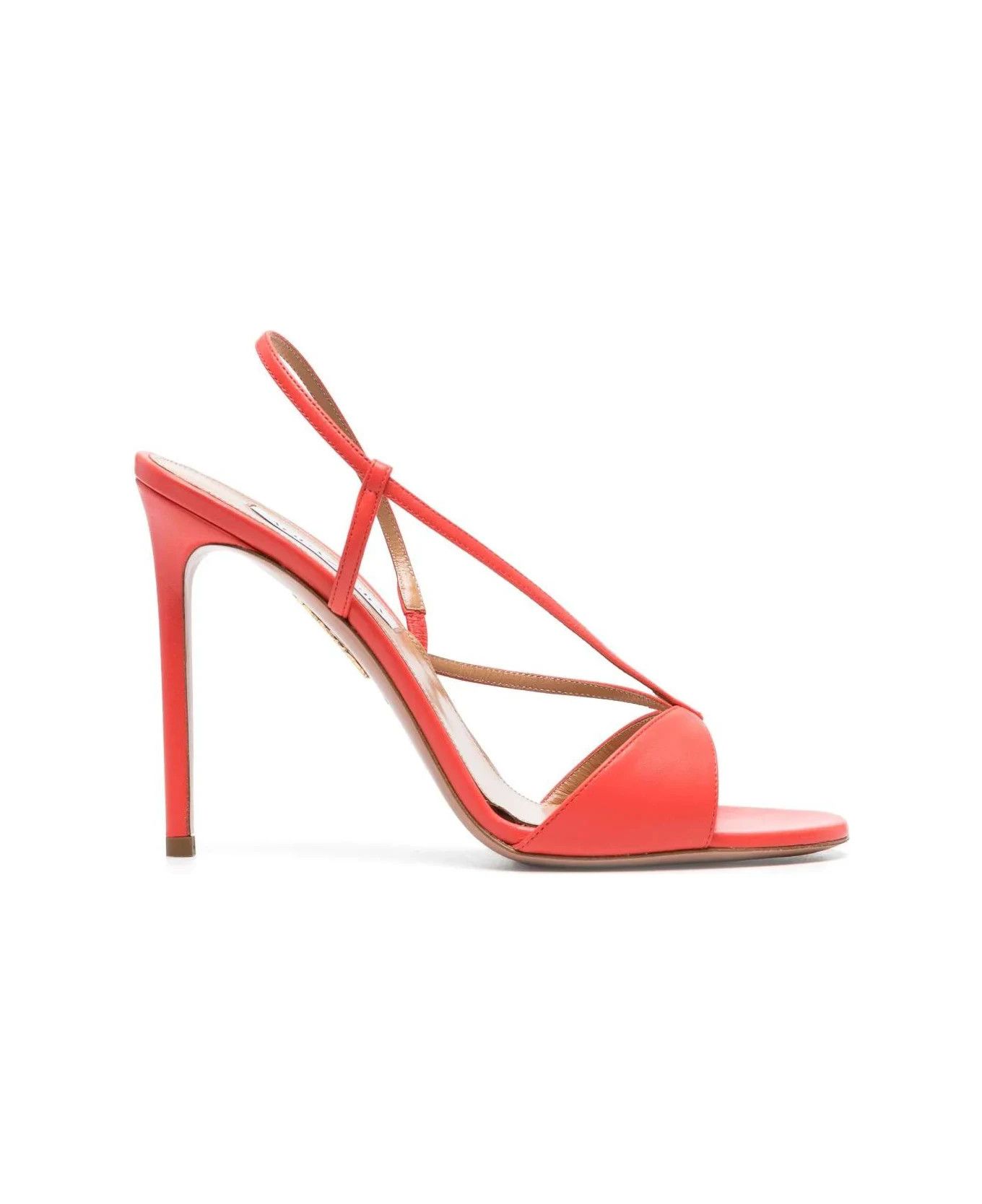 Aquazzura o1y0725 Leather Sandals in Tomato Red Size US 5 / IT 35 - 1 Thumbnail