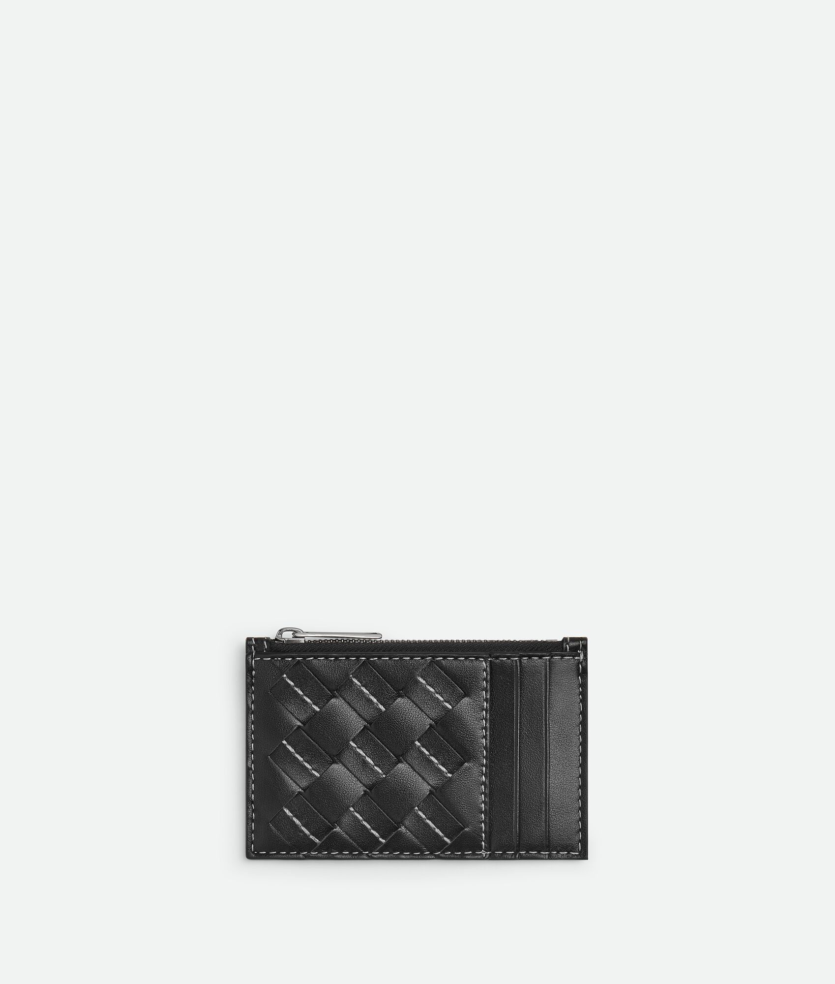 Bottega Veneta o1lf3ng10525 Size: OS / Intrecciato Zippered Card Case Black Size ONE SIZE - 1 Thumbnail