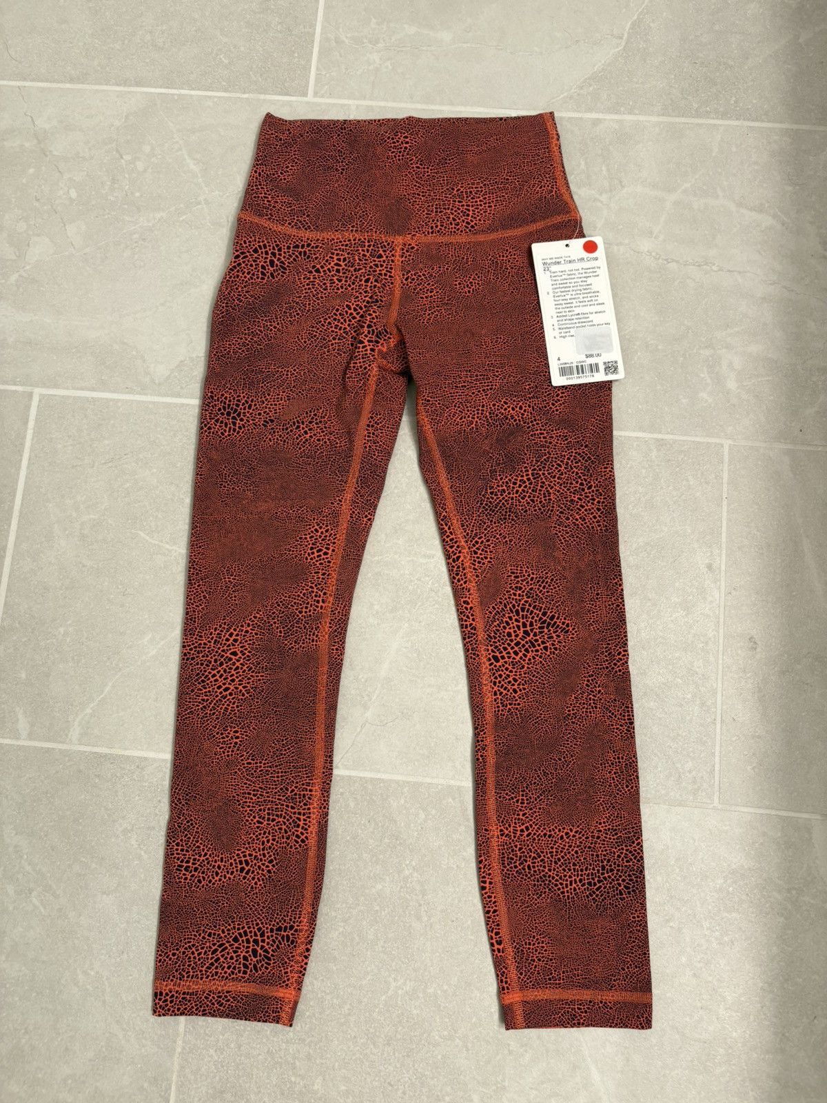 Lululemon Lululemon Wunder HR 23" Crackle Glaze Orange Larkspur Sz 4 Size 27" / US 4 / IT 40 - 3 Thumbnail