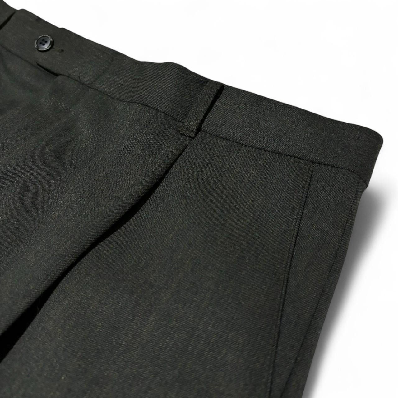 Vintage Vintage 90s Dark Green Pleated Dress Pants Size US 35 - 2 Thumbnail