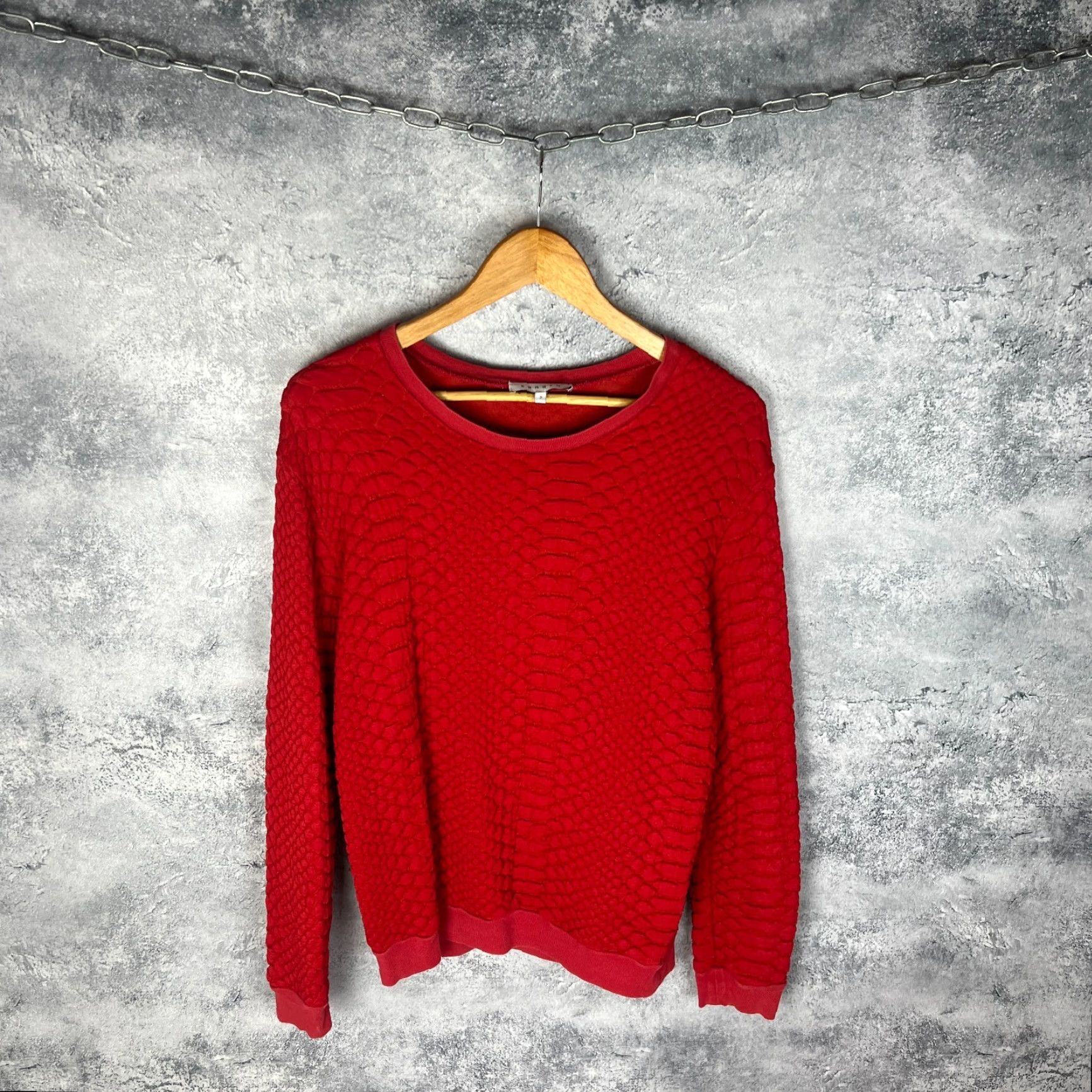 Sandro Sandro Paris Red Sweatshirt Womens Size 2 Pullover Vintage Style Rare Find Size XS / US 0-2 / IT 36-38 - 2 Thumbnail