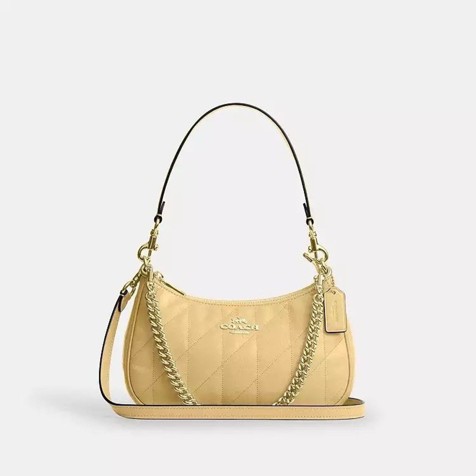 Coach NWT Coach CDY83 Teri Shoulder Bag leather Gold/Soft Yellow Size ONE SIZE - 9 Thumbnail