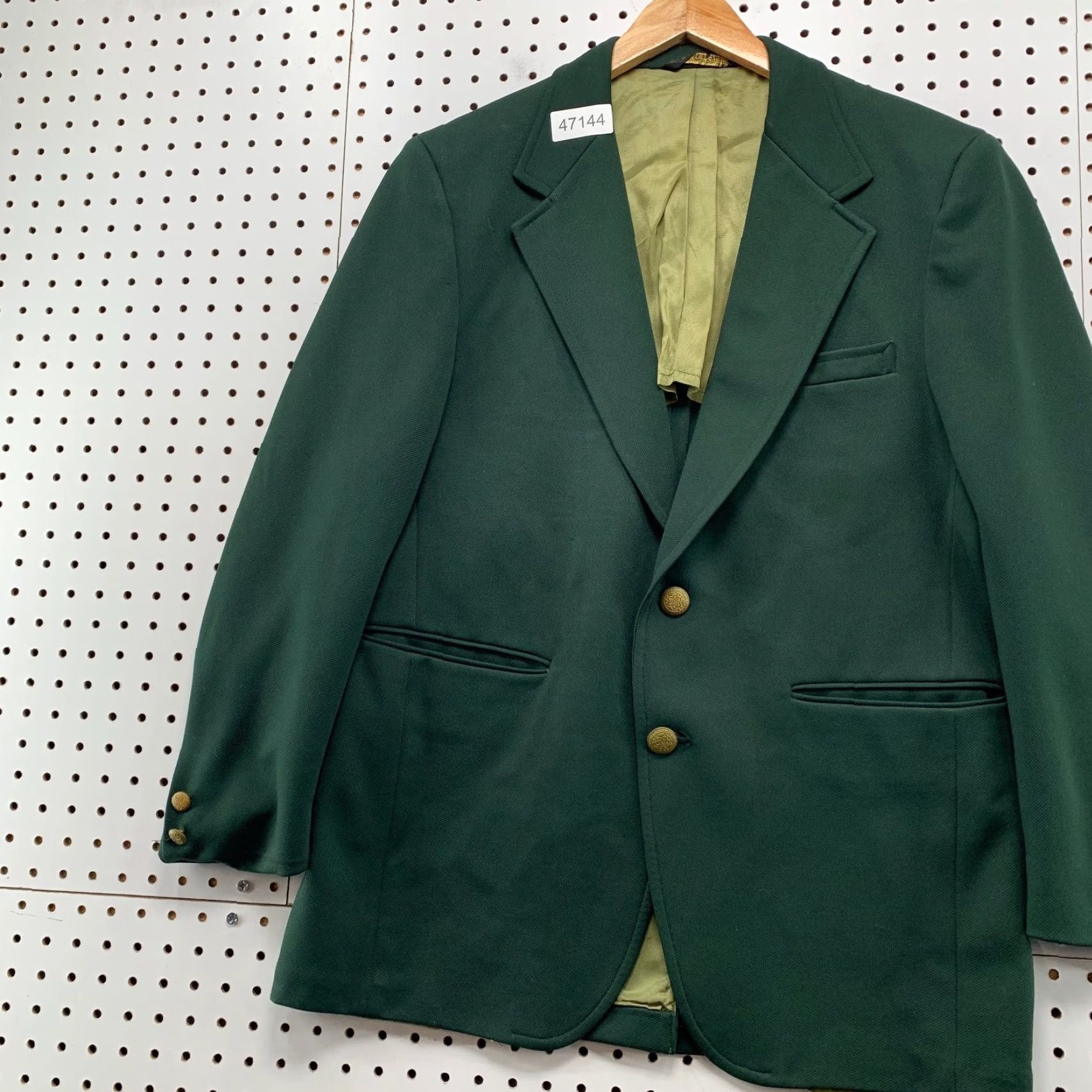 Vintage VINTAGE Palm Beach Blazer Mens 42 Green Gold Button USA Amalgamated Union Tag Blazer Size 42R - 3 Thumbnail