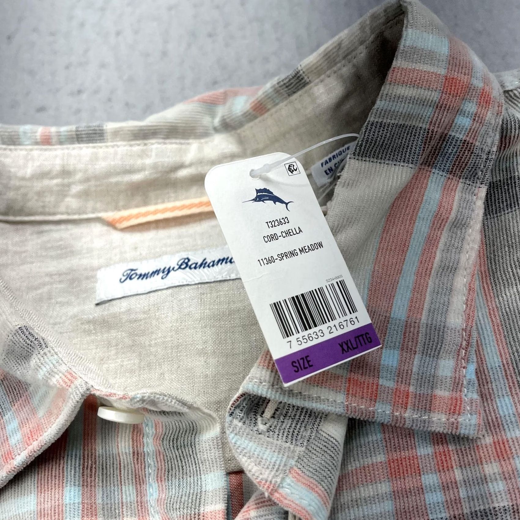 Tommy Bahama Tommy Bahama Shirt Mens 2XL Beige Plaid Corr-Chella Cotton Long Sleeve NWT Size US XXL / EU 58 / 5 - 4 Thumbnail