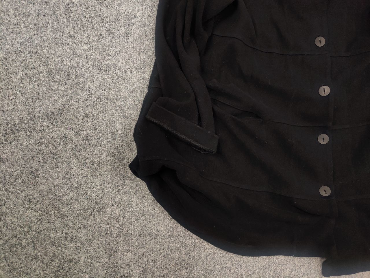 Vintage Grizas Design black Asymmetric cardigan cotton coat buttons Size XL / US 12-14 / IT 48-50 - 2 Thumbnail