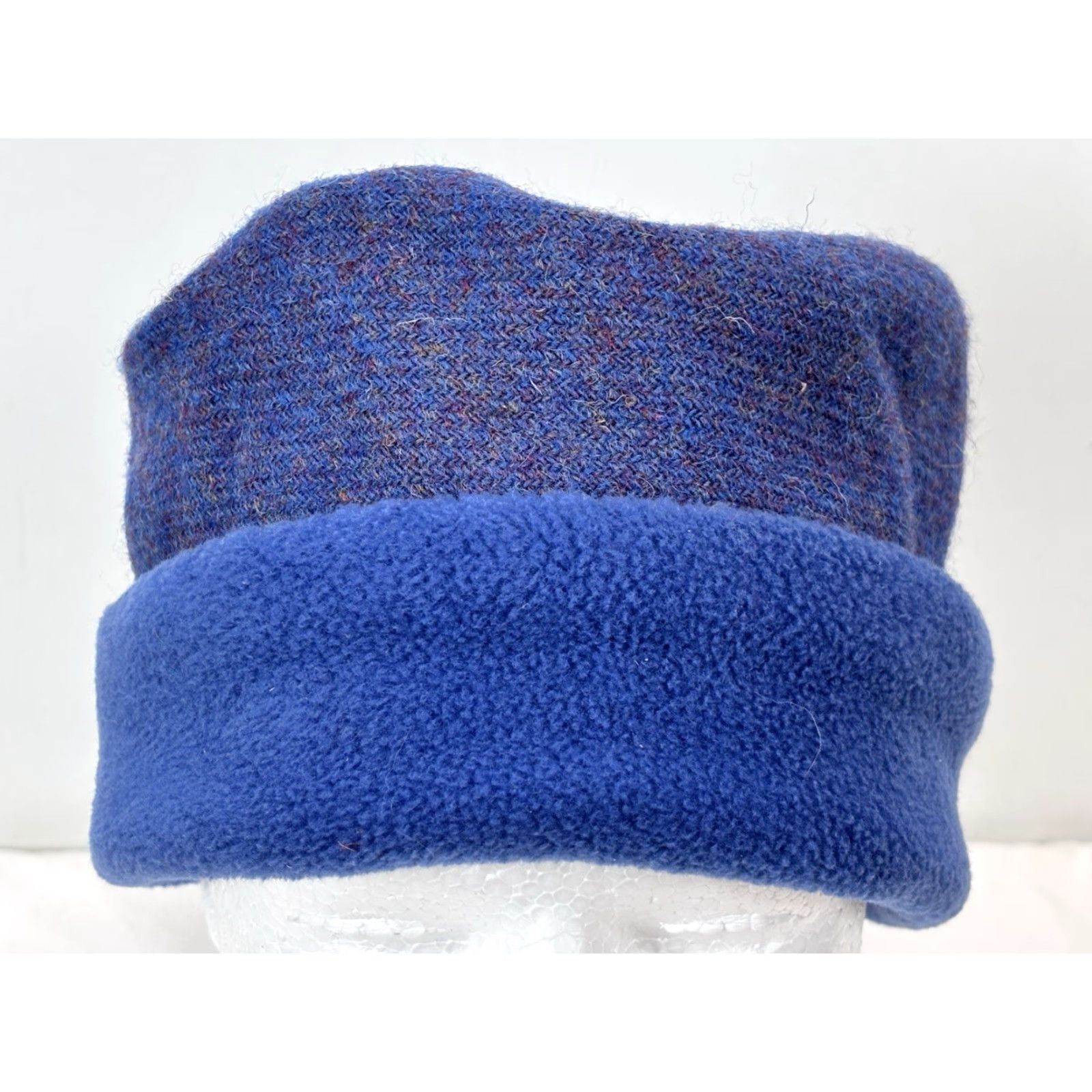 Harris Tweed VINTAGE Anna MacNeil Harris Tweed Fleece Lined Hat Blue Made In UK Beanie One Size Men Size US M / EU 48-50 / 2 - 5 Thumbnail