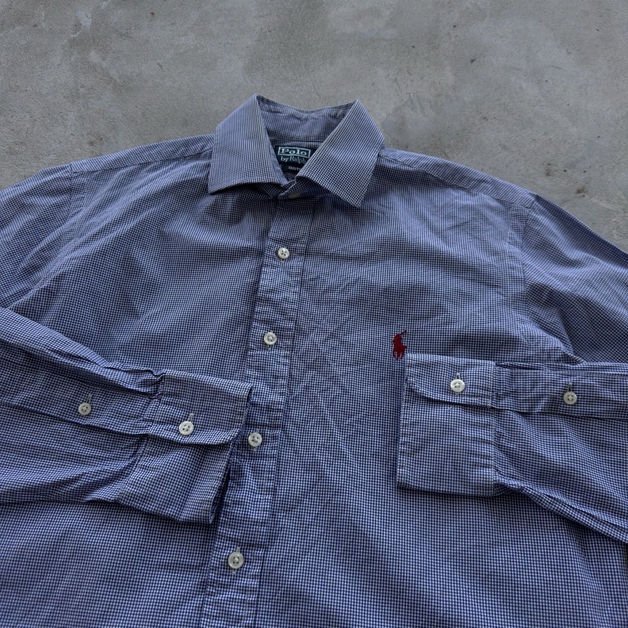 Polo Ralph Lauren Polo Ralph Lauren Blue Gingham Check Custom Fit Shirt M Size US L / EU 52-54 / 3 - 4 Thumbnail