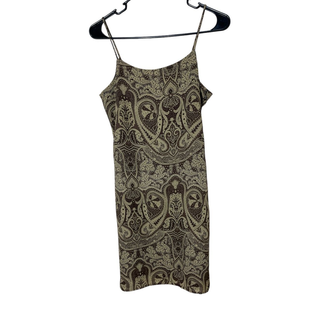 Old Navy Vintage Old Navy Y2K Brown Paisley Print Dress Spaghetti Str Size XS / US 0-2 / IT 36-38 - 1 Thumbnail