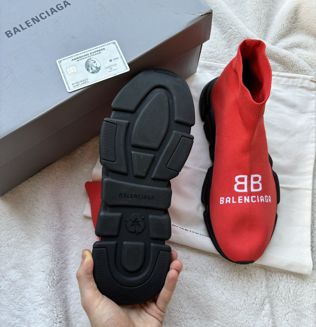 Balenciaga Balenciaga Red/Black BB Speed Runners Sneakers Size US 12 / EU 45 - 4 Thumbnail