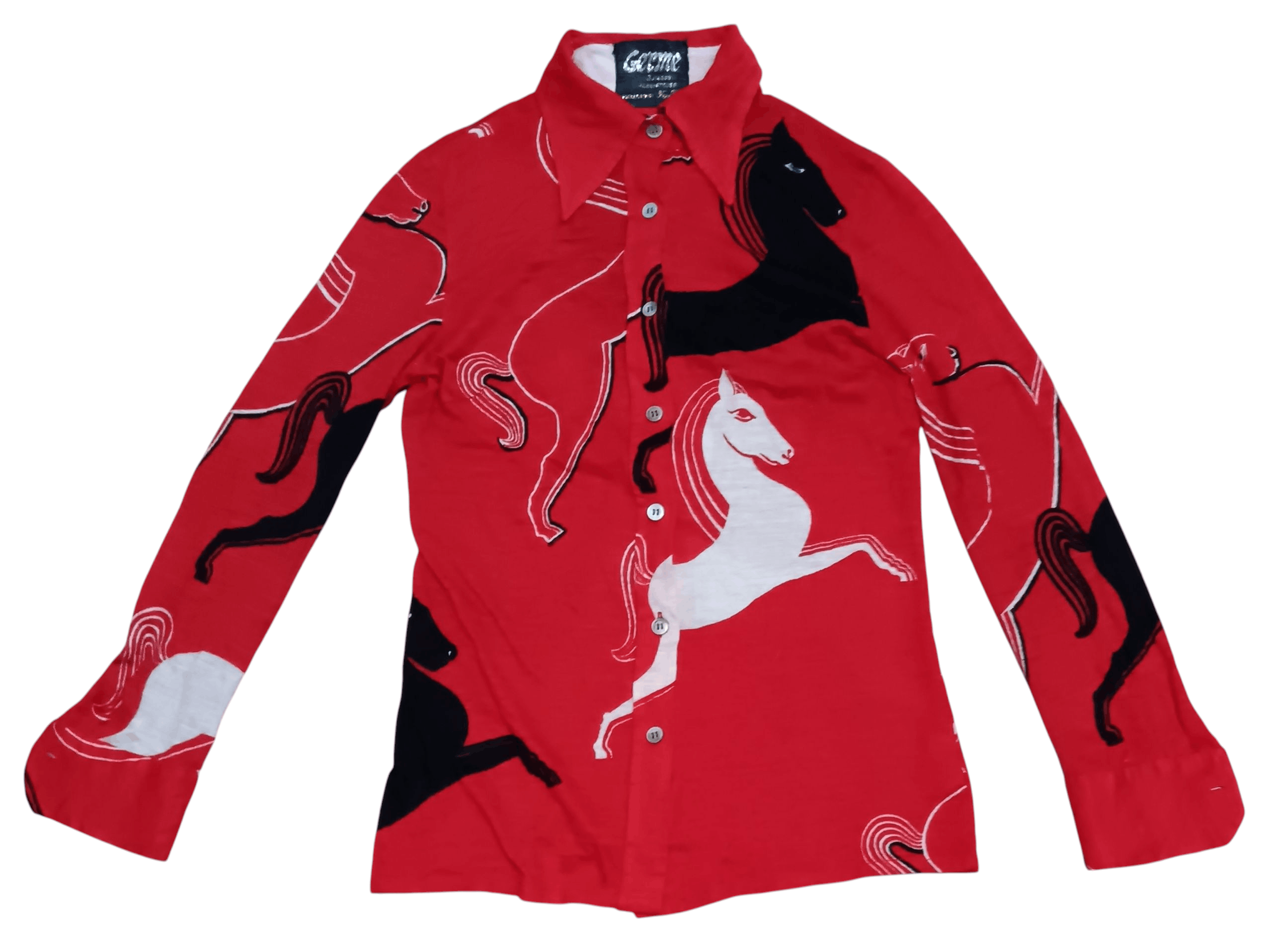 Toyo Enterprises GERME JURESSE HORSES PRINTED SHIRT Size XS / US 0-2 / IT 36-38 - 1 Thumbnail