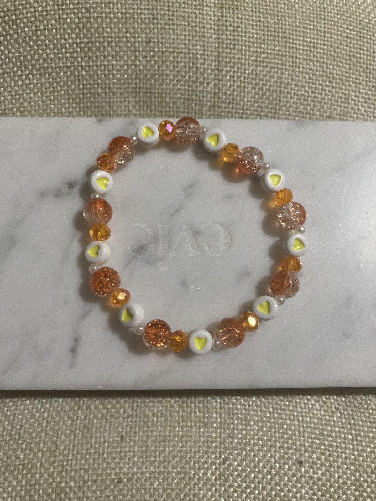 Other Orange crackle glass beaded bracelet Size ONE SIZE - 1 Preview