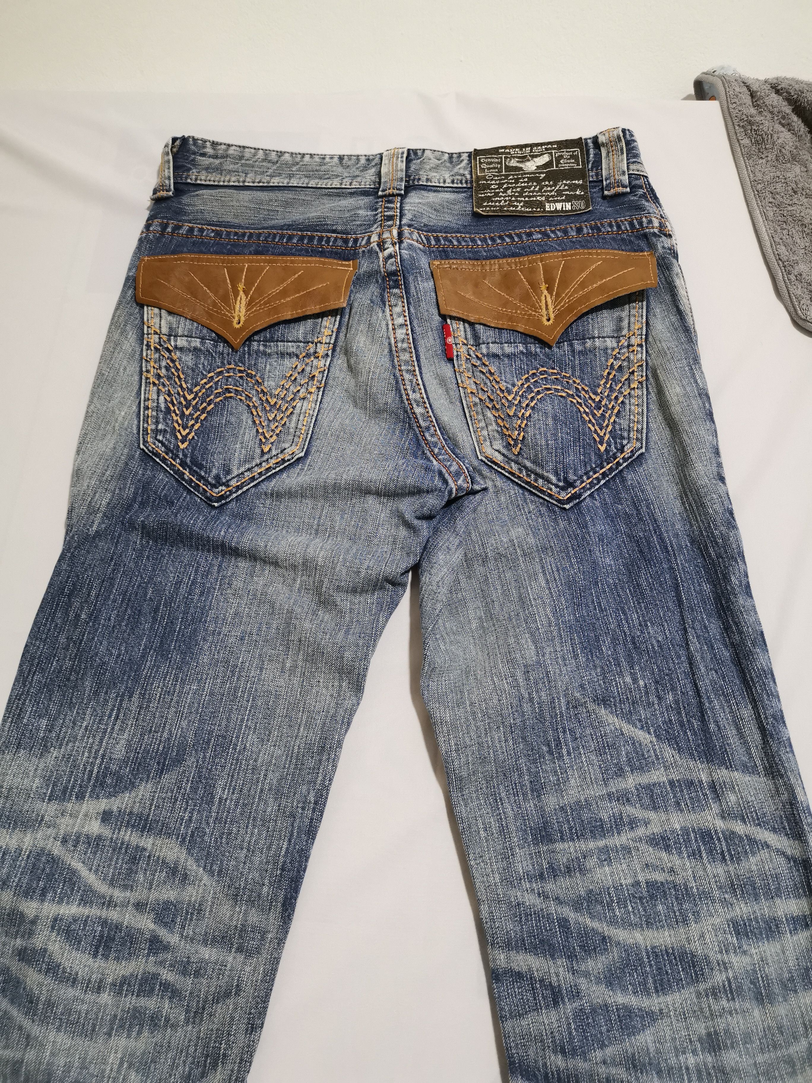 Japanese Brand × Jean × Vintage Flare Jeans Made In Japan Edwin Lightning Wash Jeans Size US 32 / EU 48 - 14 Thumbnail