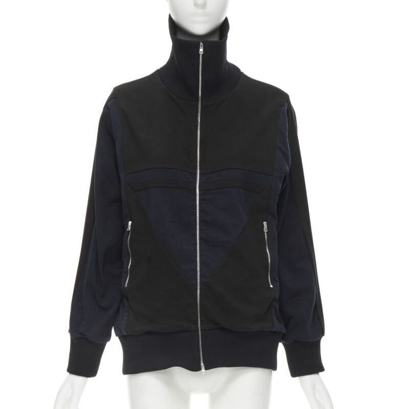 Marni MARNI black navy white geometric colorblock patchwork track jacket IT42 M Size M / US 6-8 / IT 42-44 - 1 Thumbnail