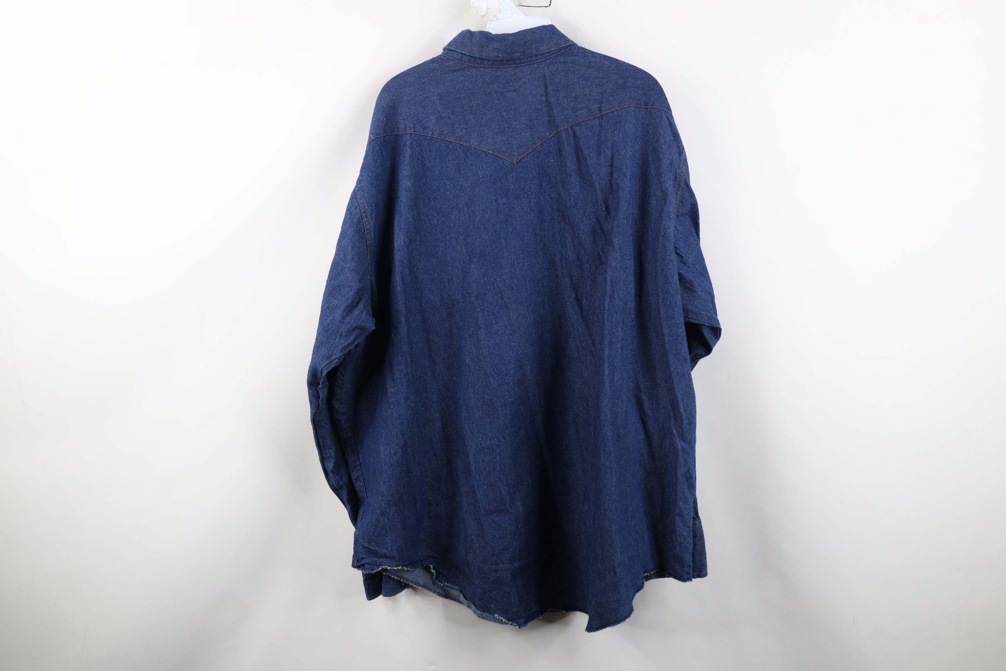 Wrangler Vintage 90s Wrangler Cowboy Denim Snap Button Shirt USA Size US XL / EU 56 / 4 - 9 Thumbnail