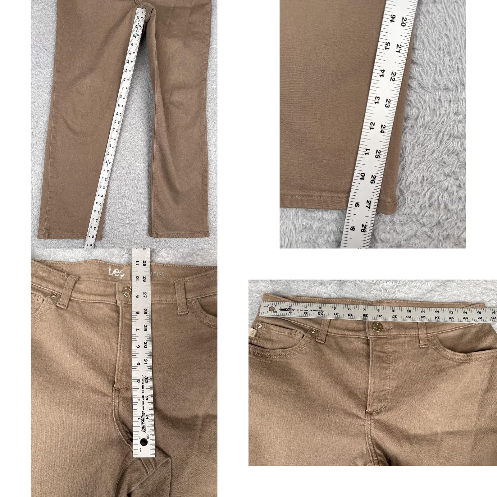 Lee Lee Jeans Womens 30 Brown Khaki Classic Fit Straight Leg Mid Rise 5 Pocket Size 30" / US 8 / IT 44 - 8 Thumbnail