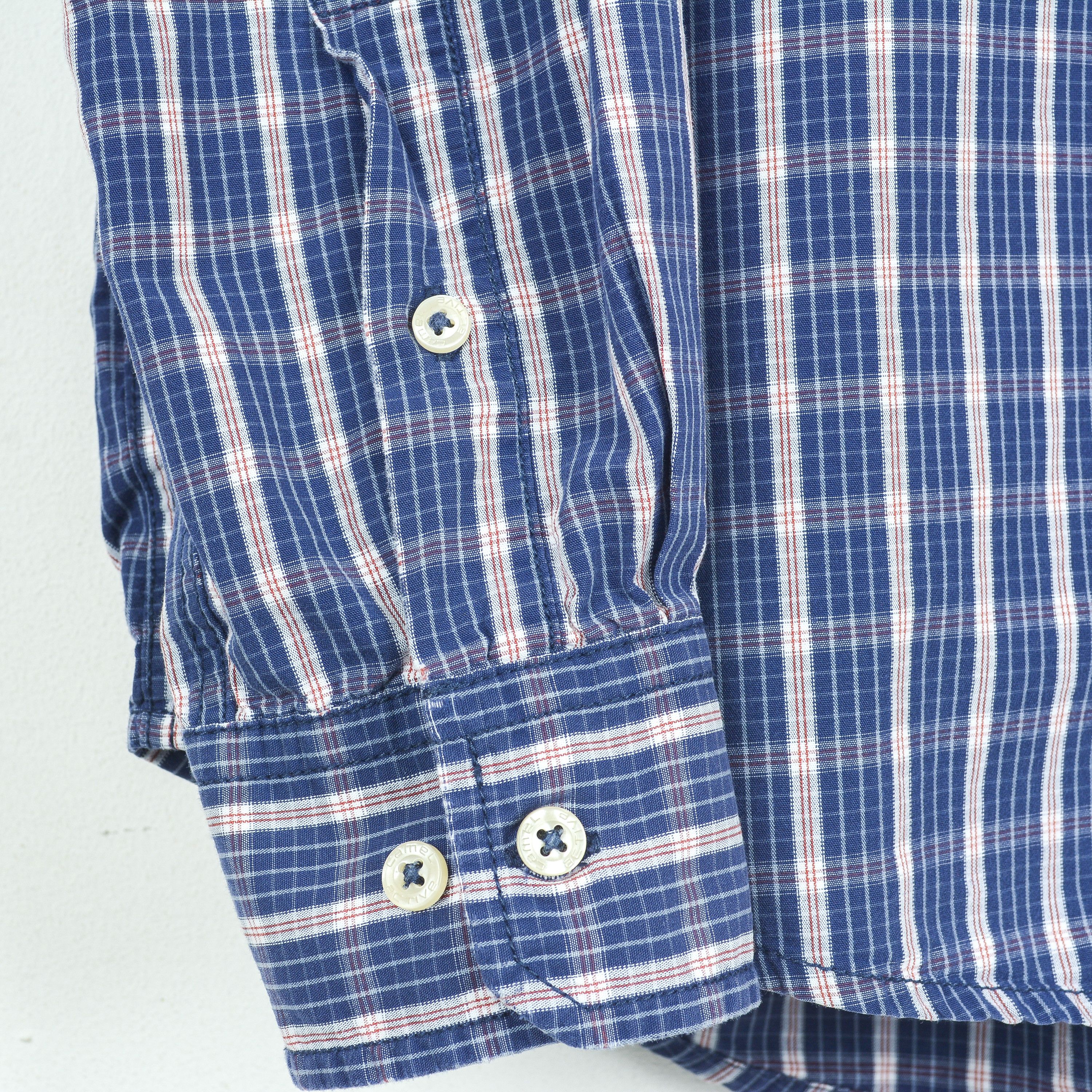 camel active Casual Blue Button Shirt Check Plaid Tartan Long Sleeve Top Size US L / EU 52-54 / 3 - 4 Thumbnail