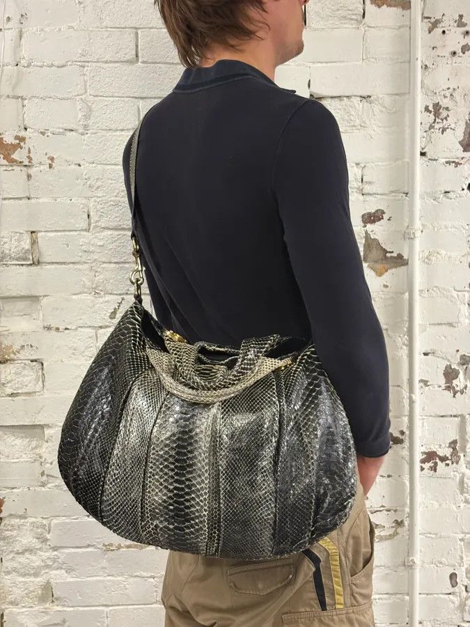 Gucci AW2007 Gucci Black & Grey Python Hysteria Babouska Shopper Handle Bag Size ONE SIZE - 3 Thumbnail
