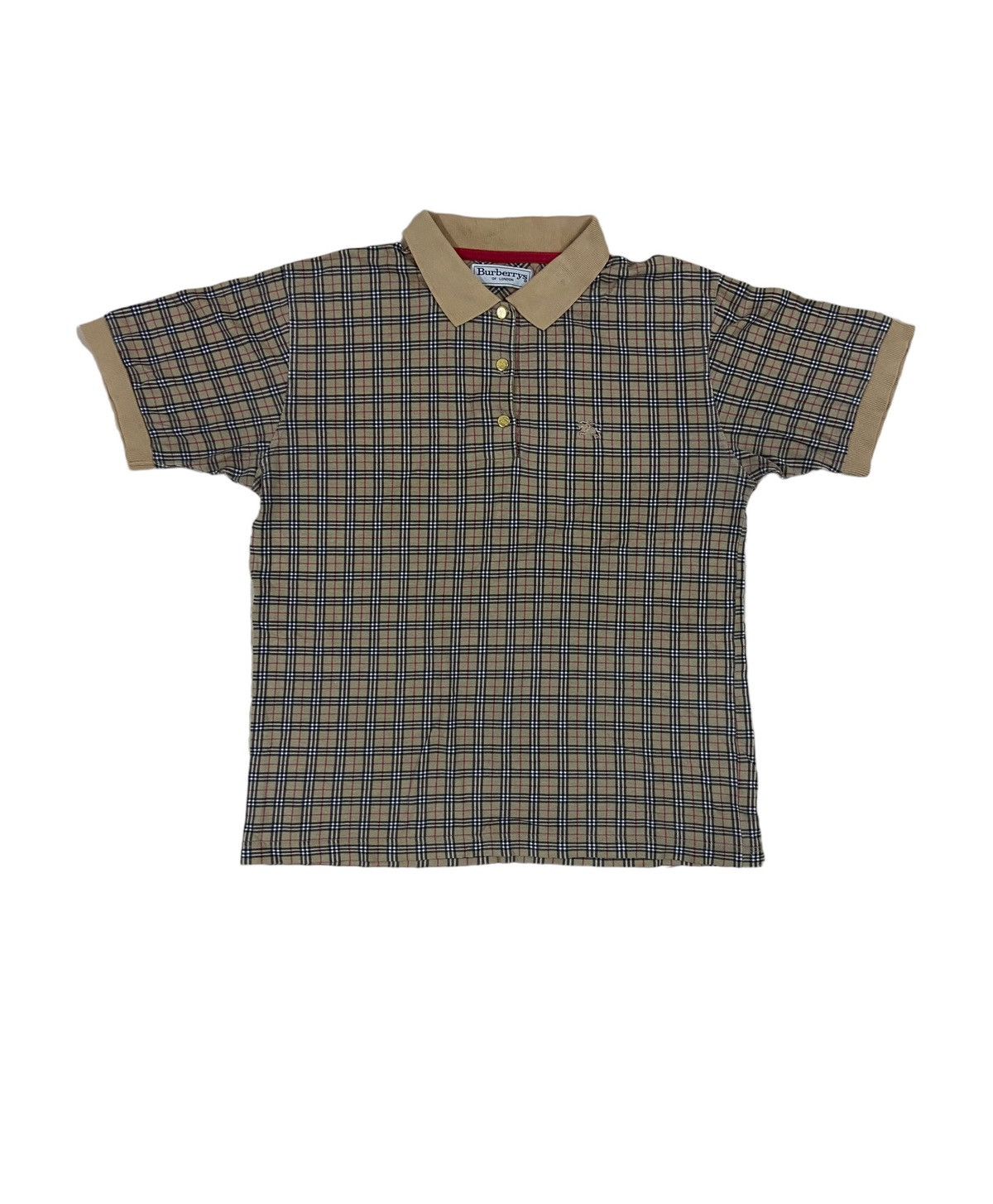 image of Burberrys Nova Check Polo Shirt Streetwear in Brown, Men's (Size Large)