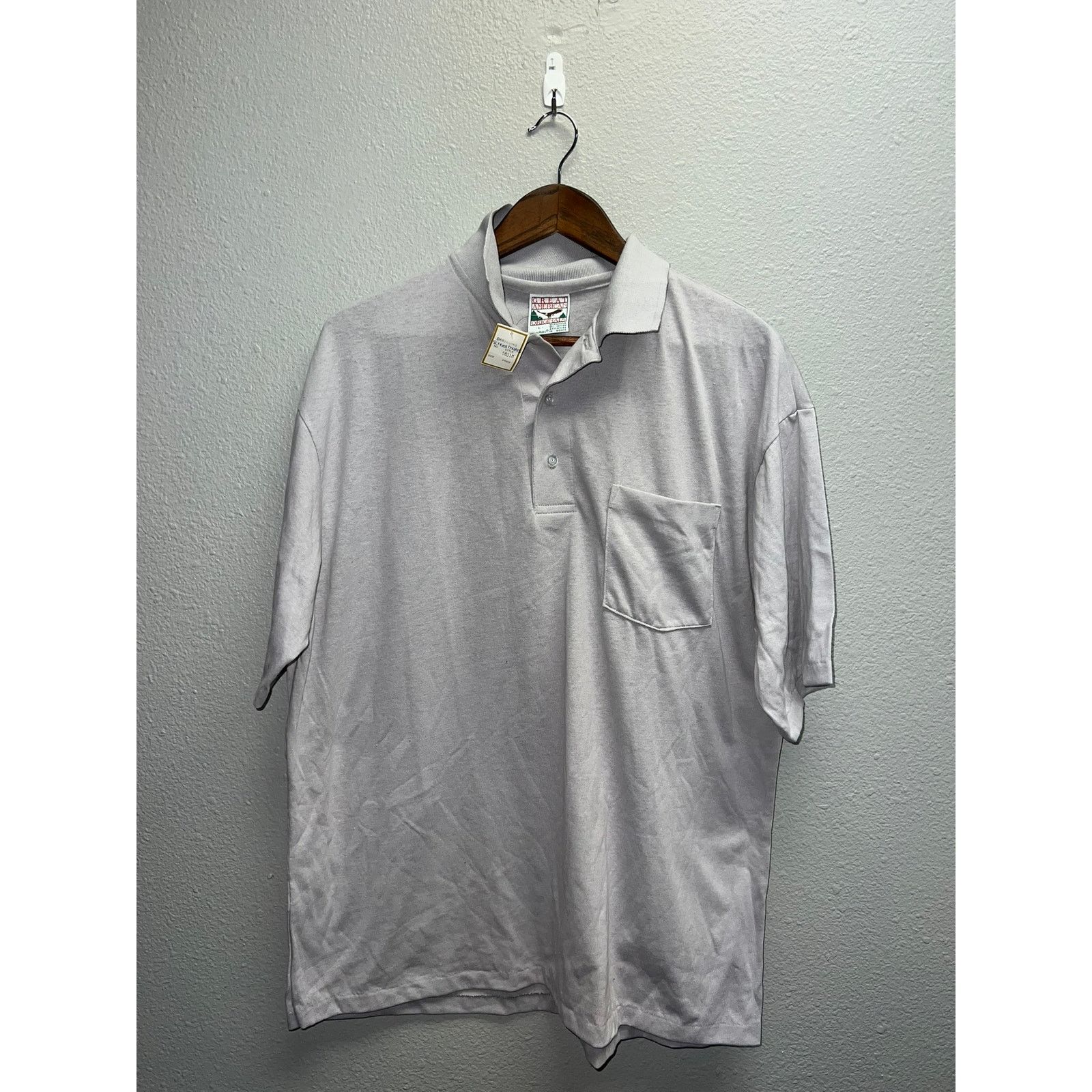 Vintage Vintage Gray Blank Polo Shirt Great American Originals 90s L Size US L / EU 52-54 / 3 - 1 Thumbnail