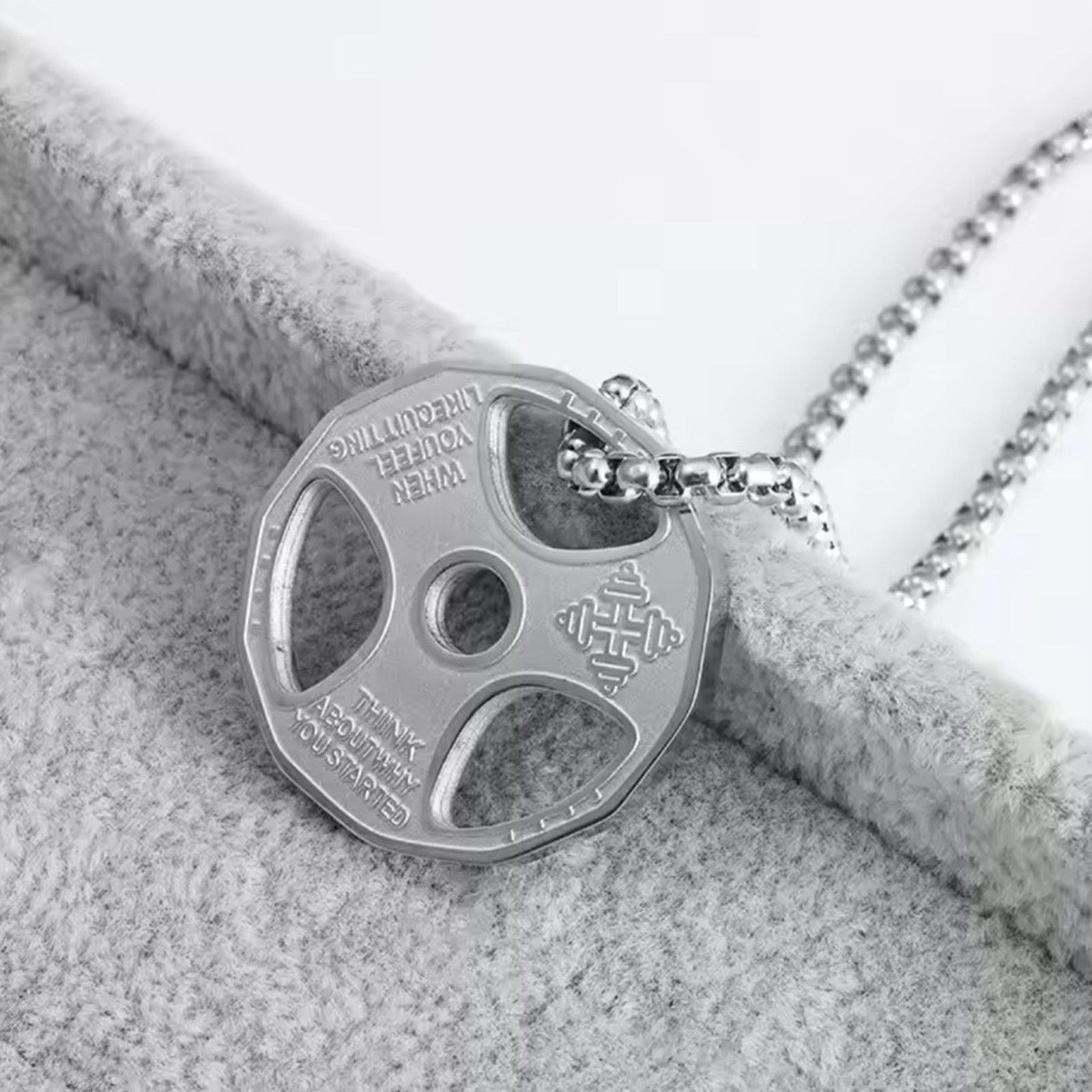 Other Dumbbell Pendant Gym Fitness Equipment Necklace Sport 22” Size ONE SIZE - 2 Thumbnail