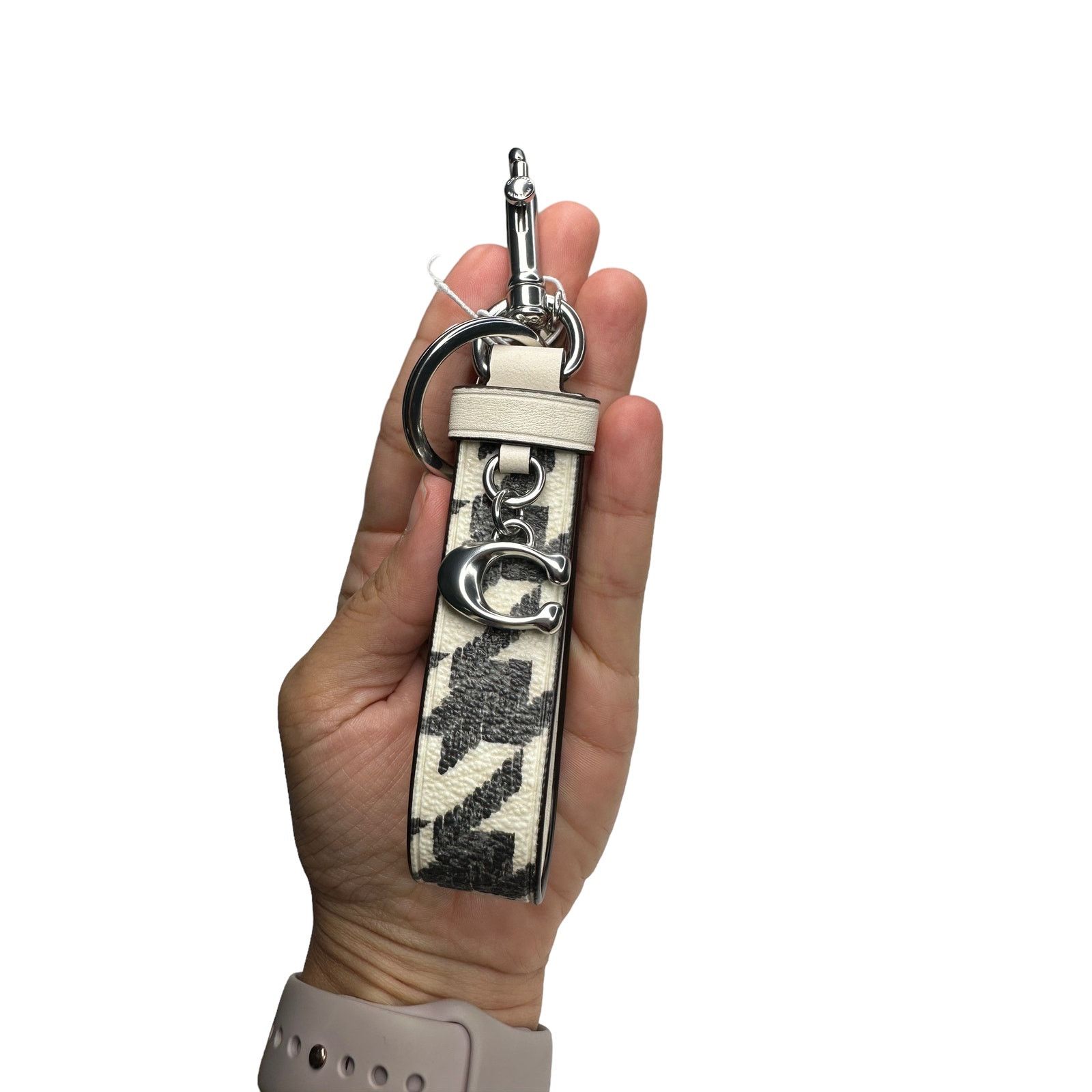Coach Coach Houndstooth print Silver/Cream/Black Loop bag charm Size ONE SIZE - 2 Thumbnail